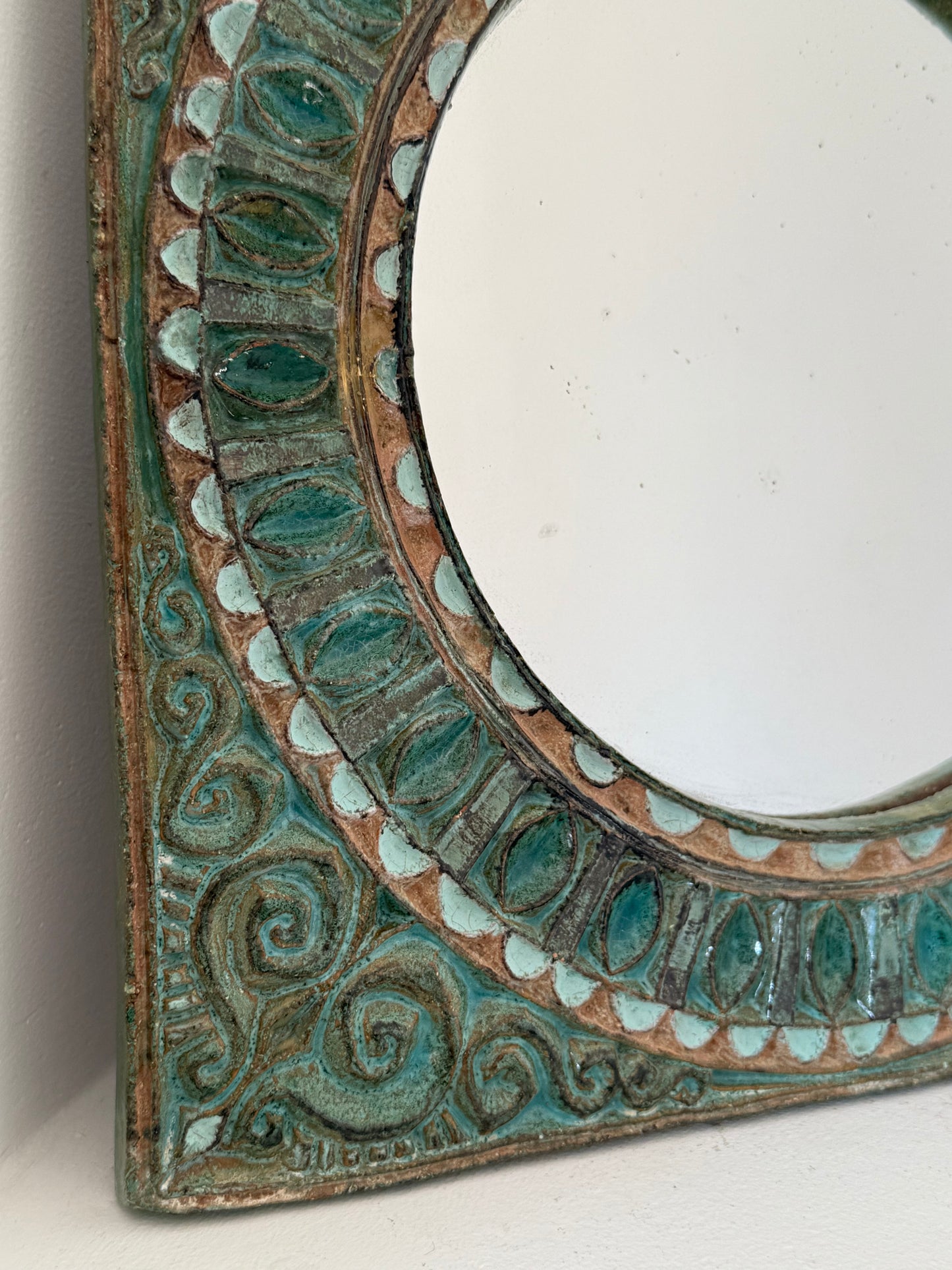 Vintage French Ceramic Mirror