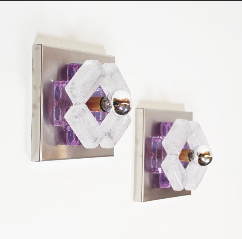 Pair of Murano Glass Wall Lights by Poliarte