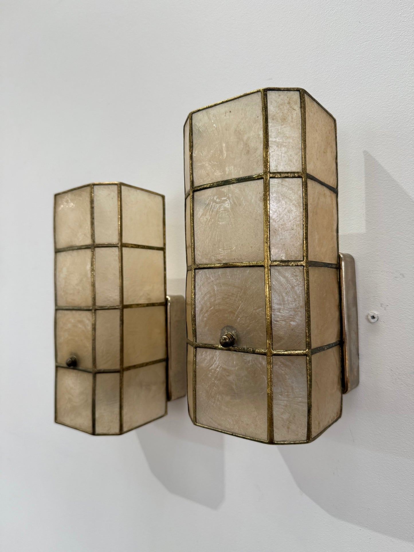 Pair of Mother of Pearl Wall Lights