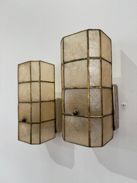 Pair of Mother of Pearl Wall Lights