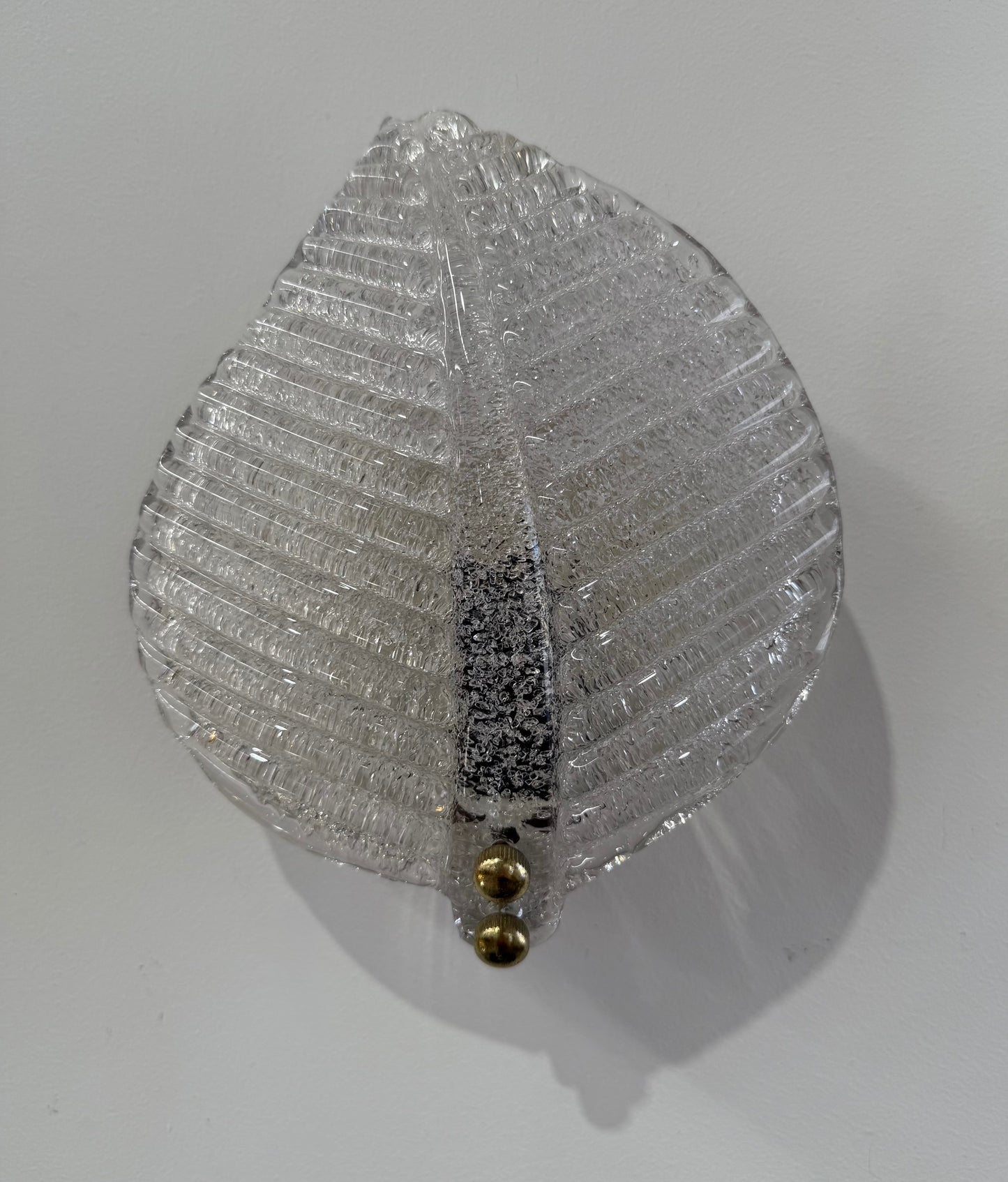 Pair of Murano Glass Foglia Wall Lights