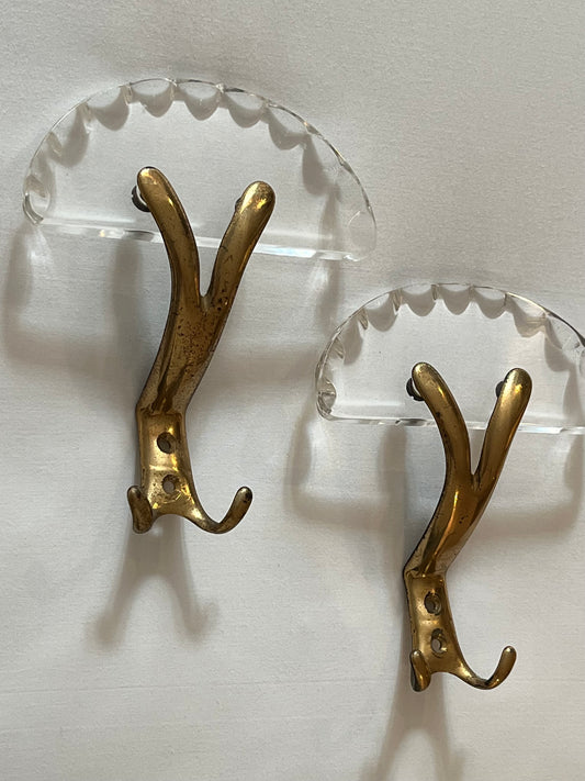 Italian Brass Coat Hook - Two Available