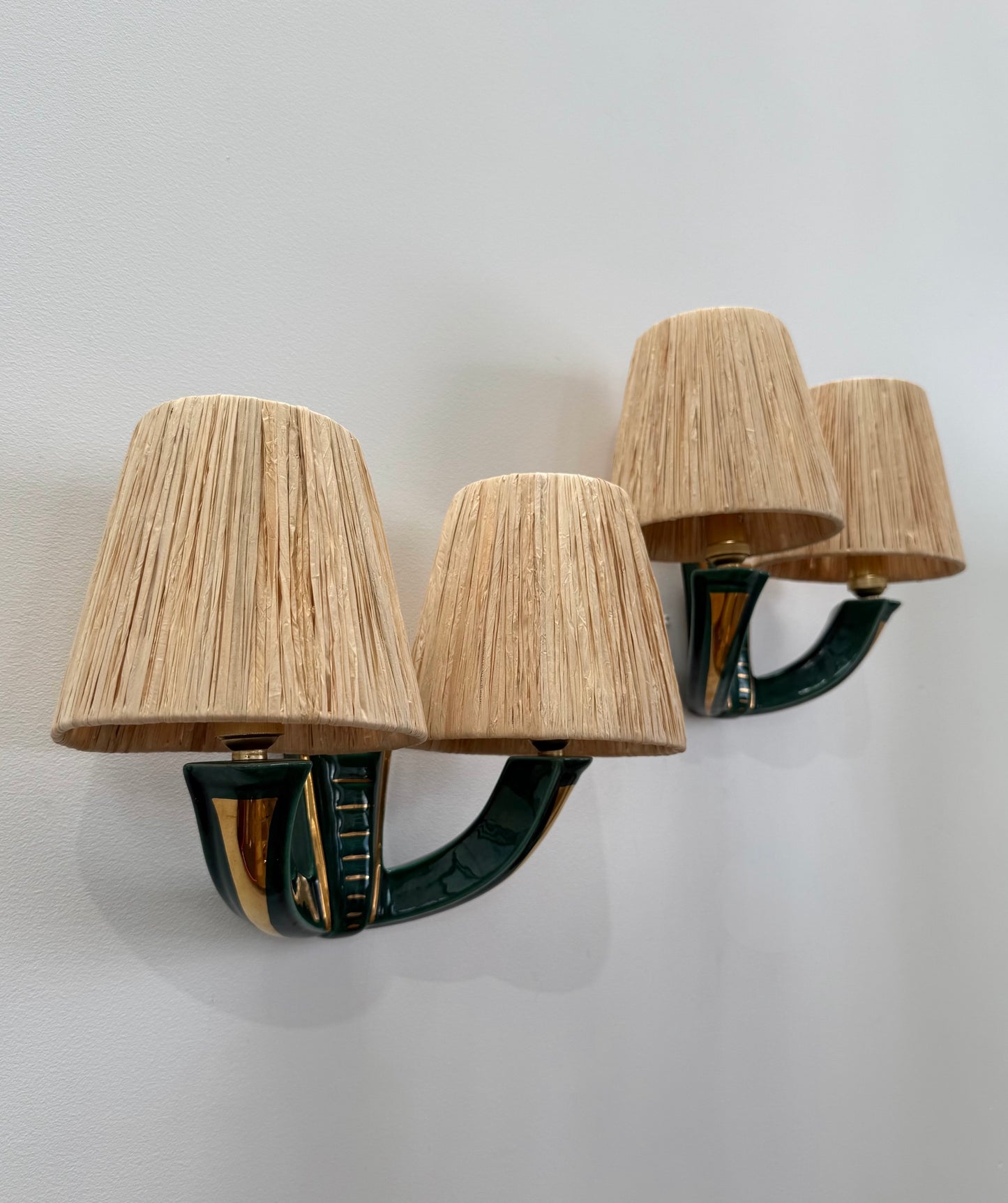 Pair of 1950’s French Ceramic Wall Lights