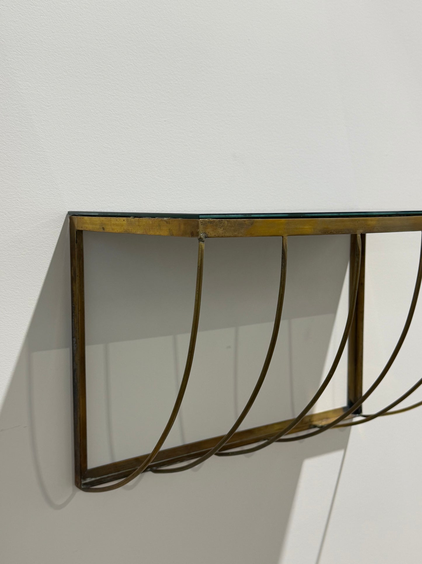 Italian Brass and Glass Console - Two Available