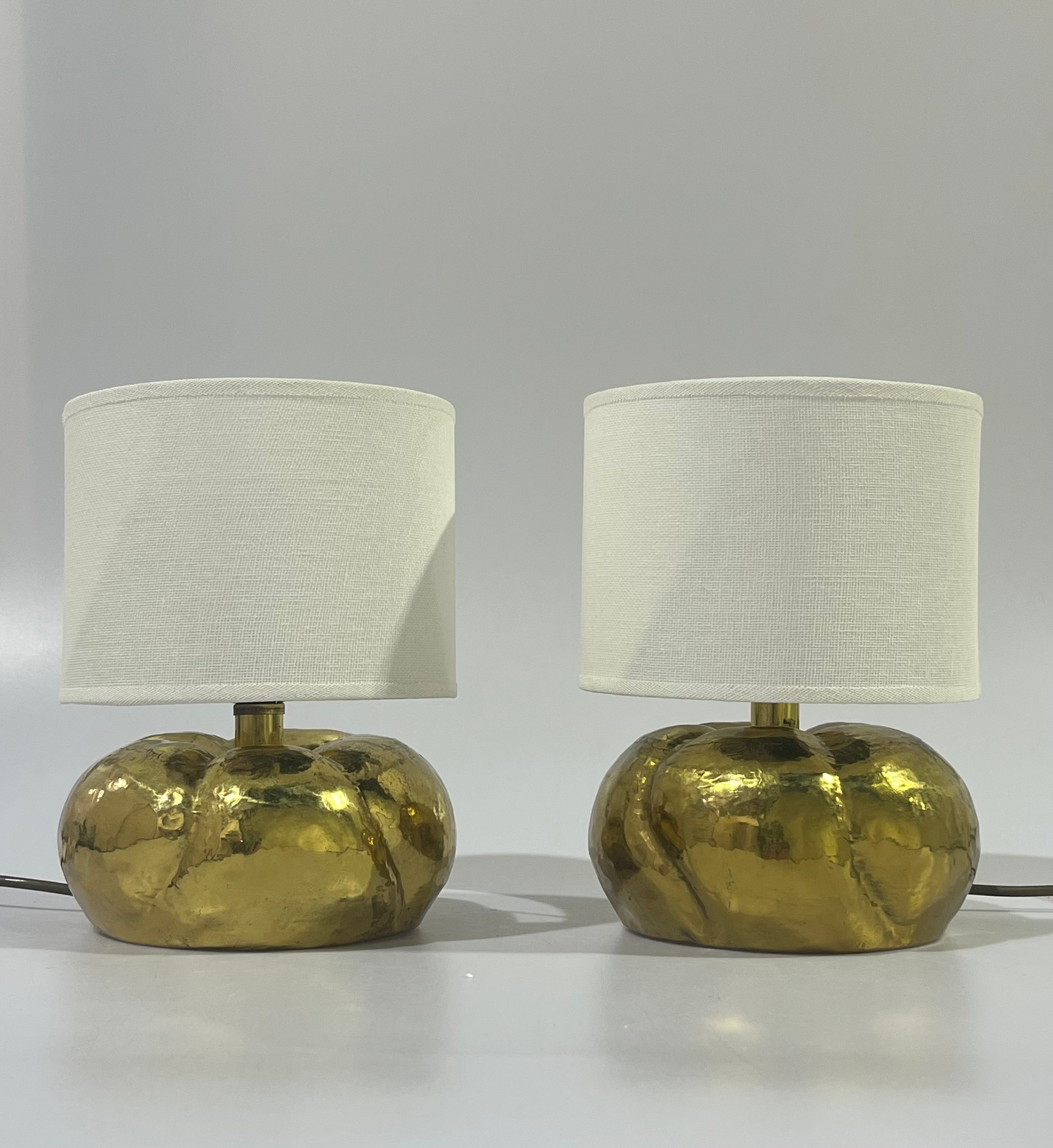 Pair of 1970’s Italian Brass Table Lamps