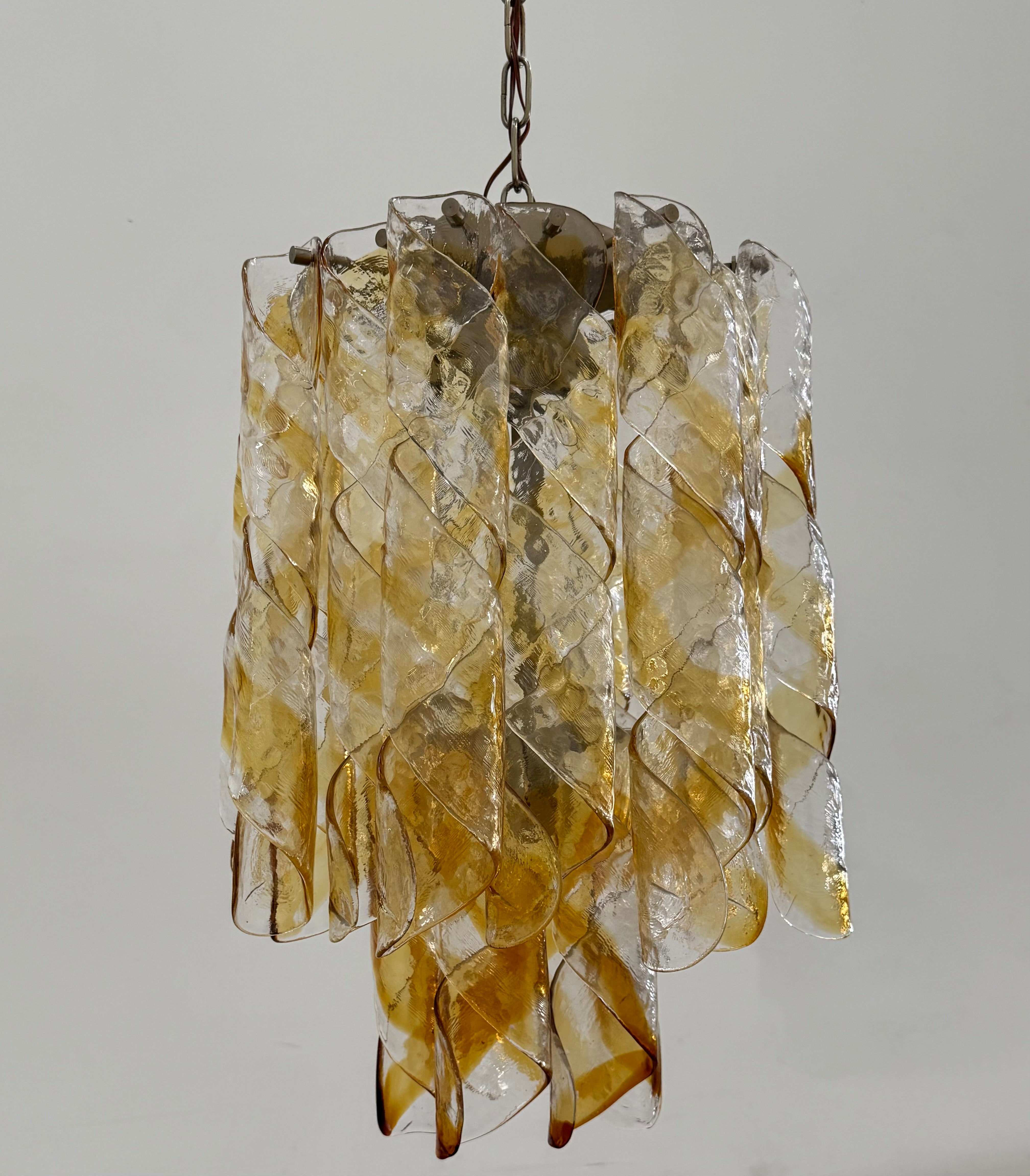 Murano ‘Torciglione’ Glass Chandelier by AV Mazzega