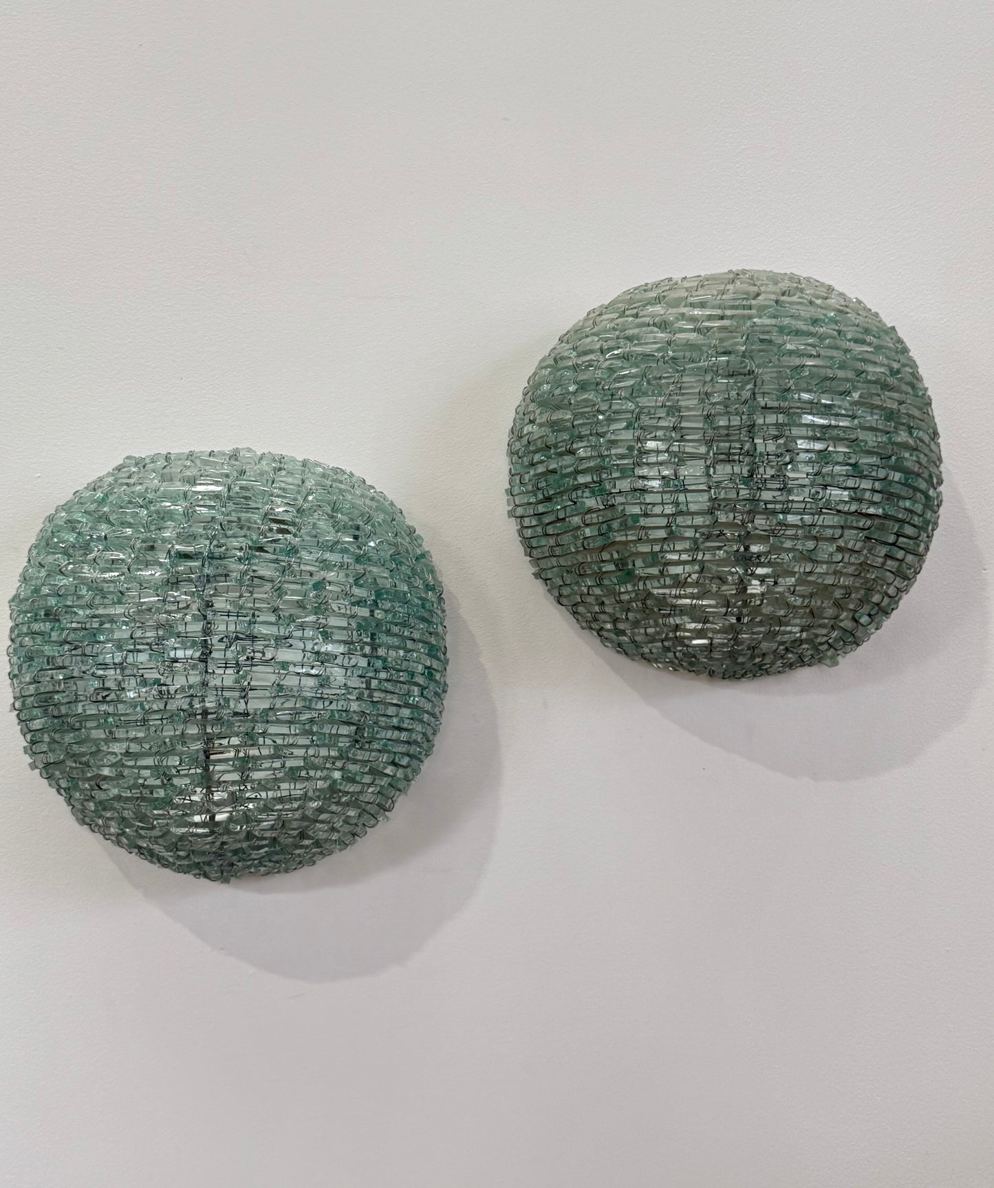 Pair of Vintage Italian Segmented Glass Wall Sconces