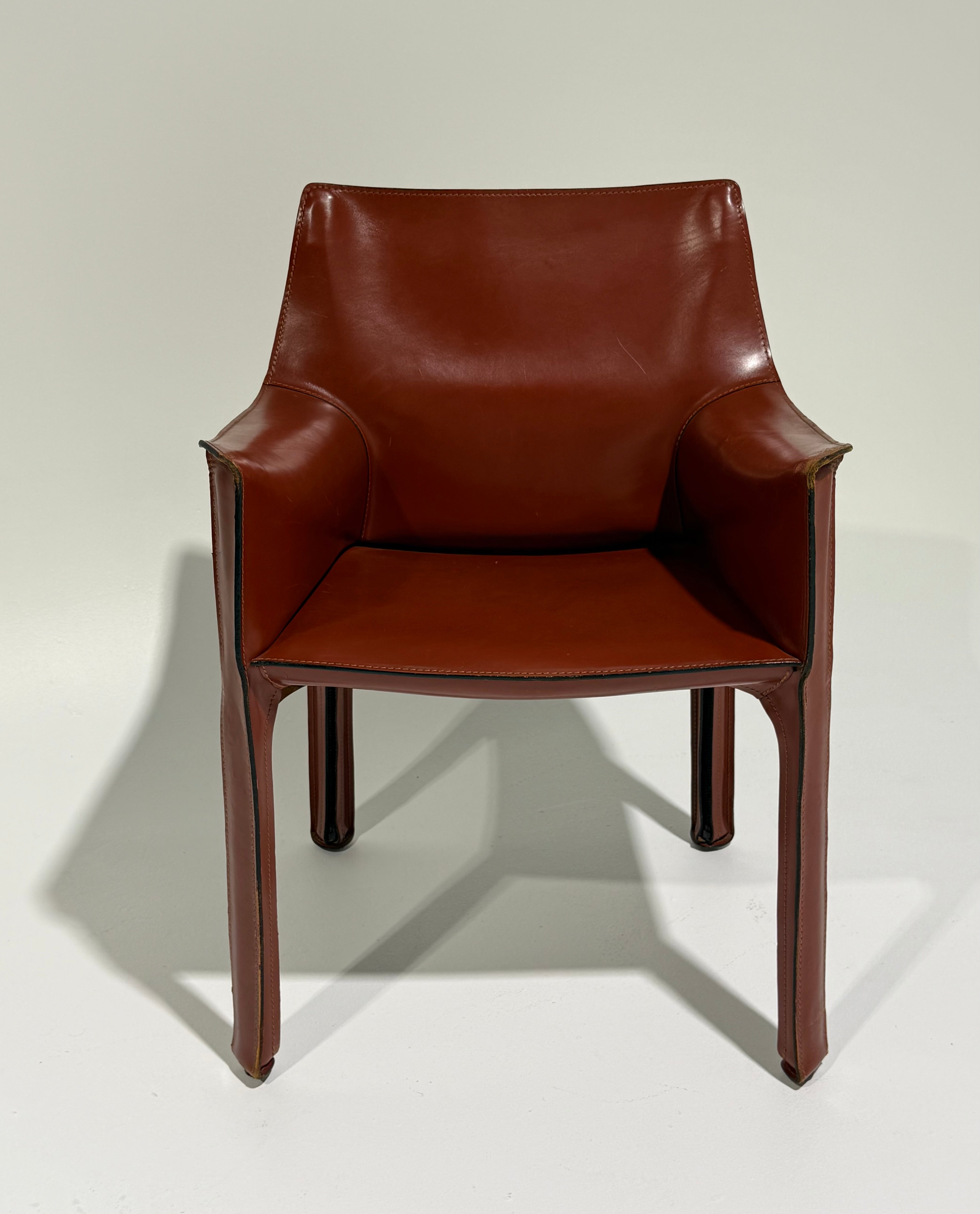 Leather CAB 413 Chair by Mario Bellini for Cassina