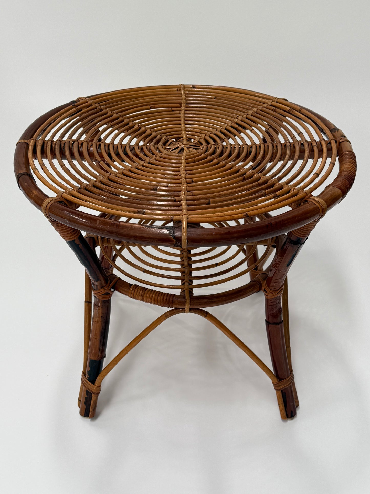 Italian Bamboo Coffee Table by Tito Agnoli
