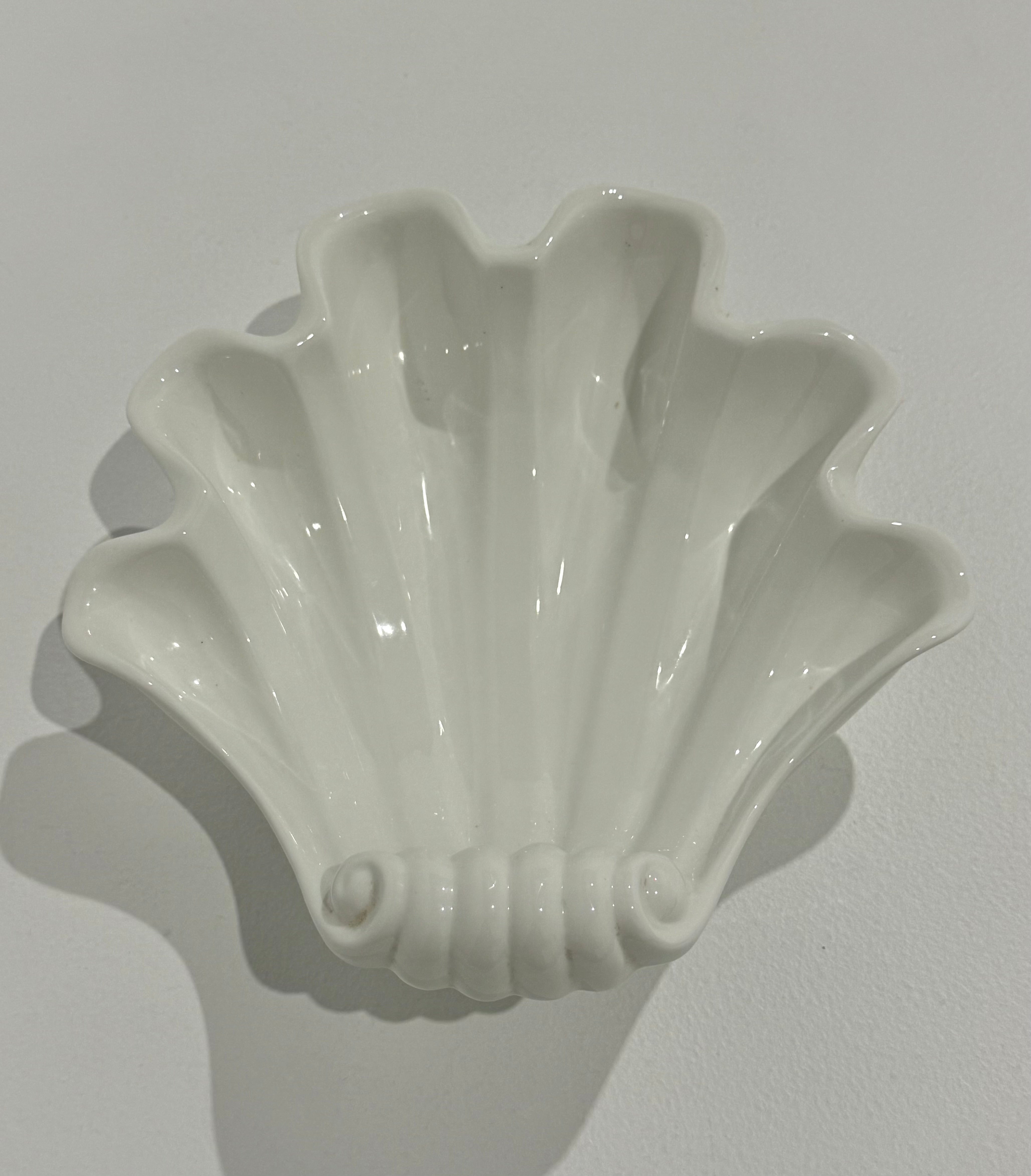 Large Vintage Porcelain Shell Bowl