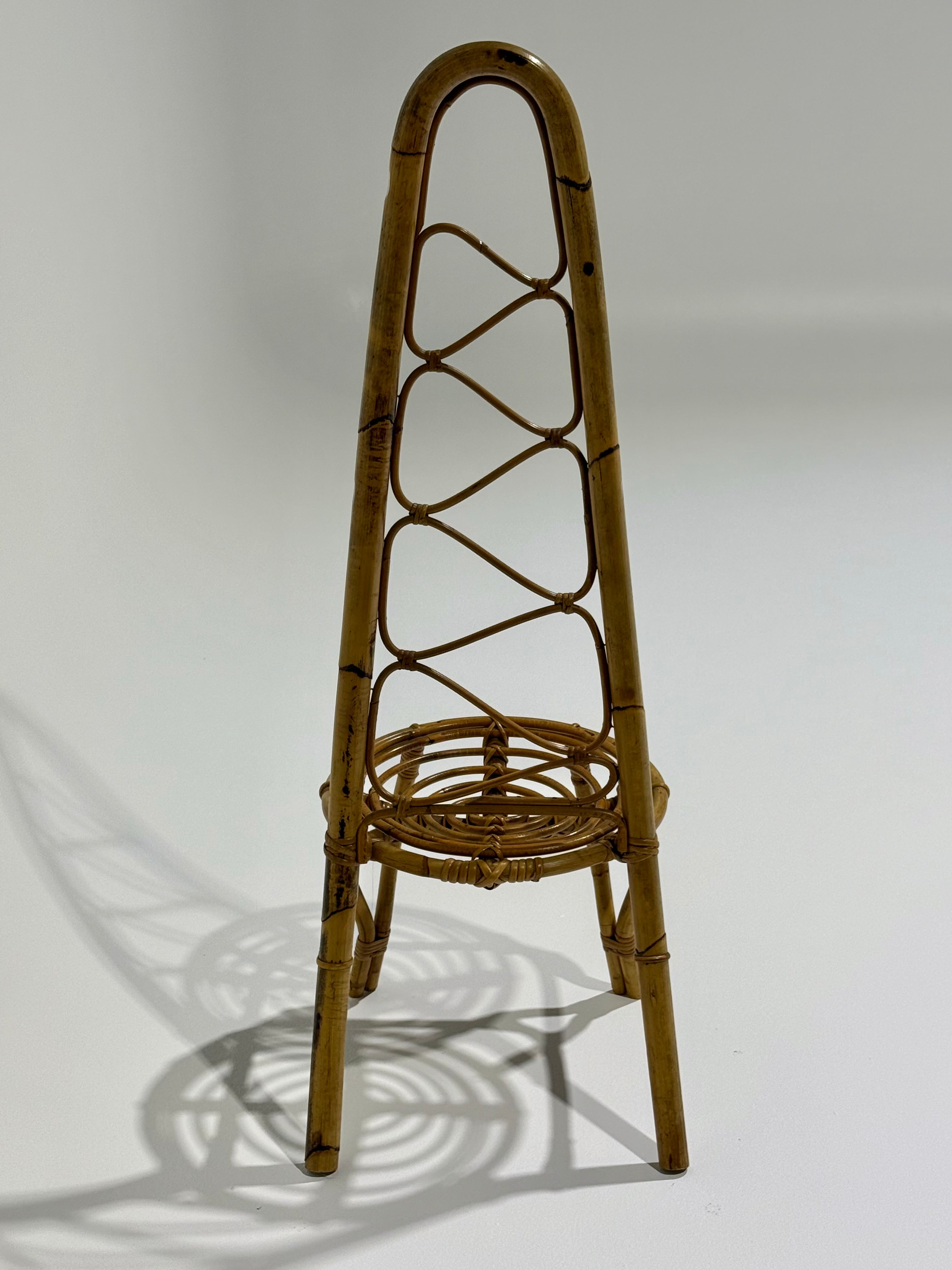 Italian Bamboo High Back Chair by Bonacina