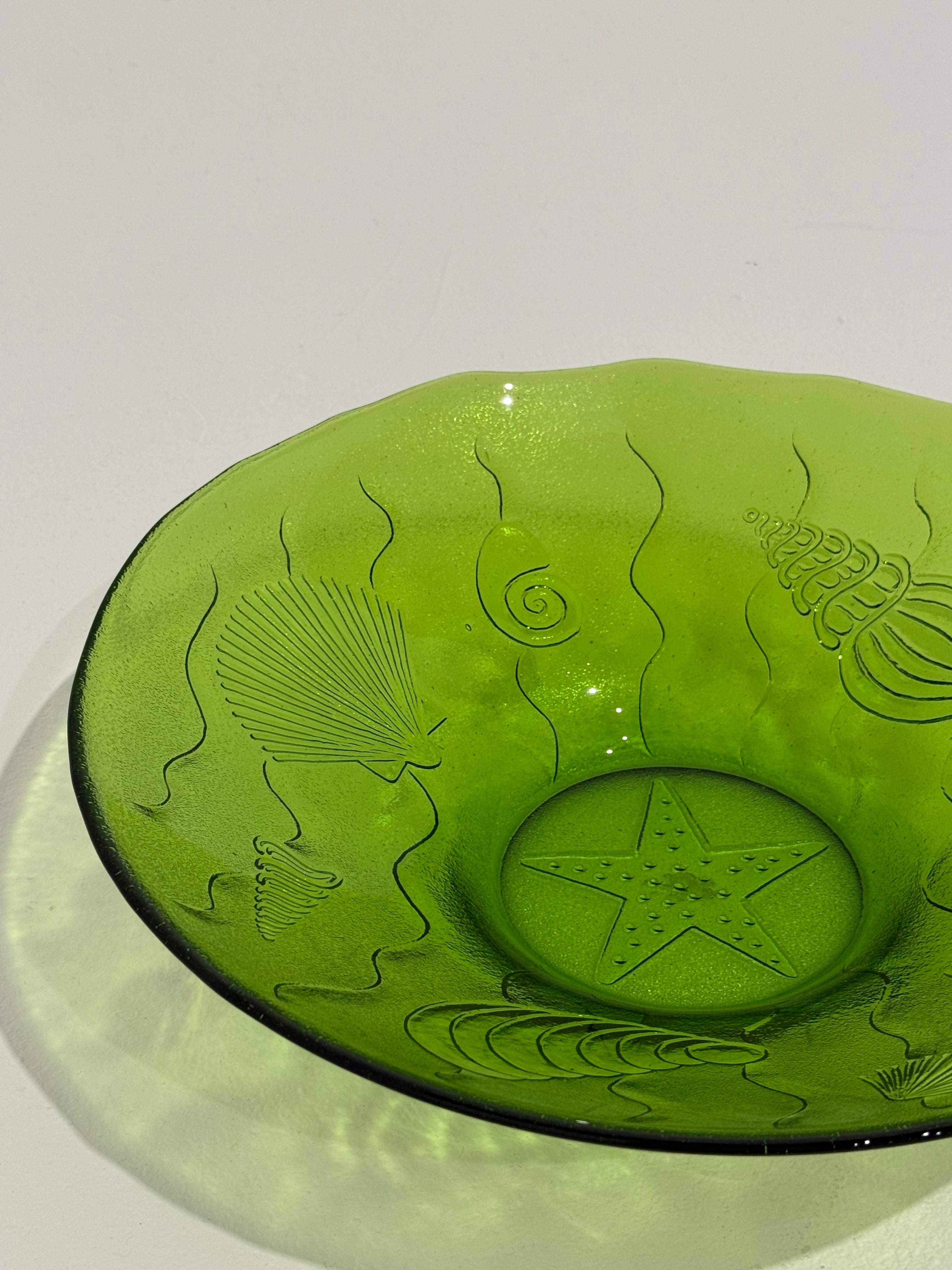 Vintage Shell Glass Bowl