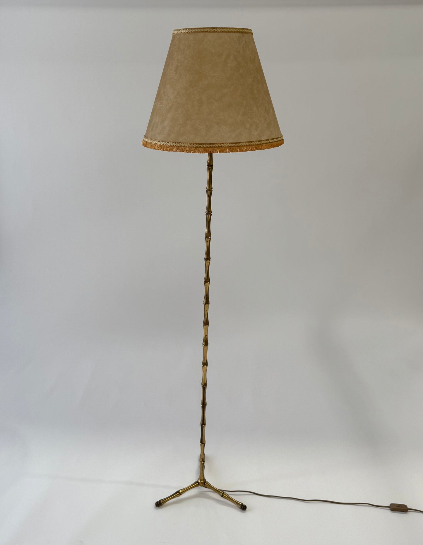 Vintage French Brass Floor Lamp by Maison Bagues