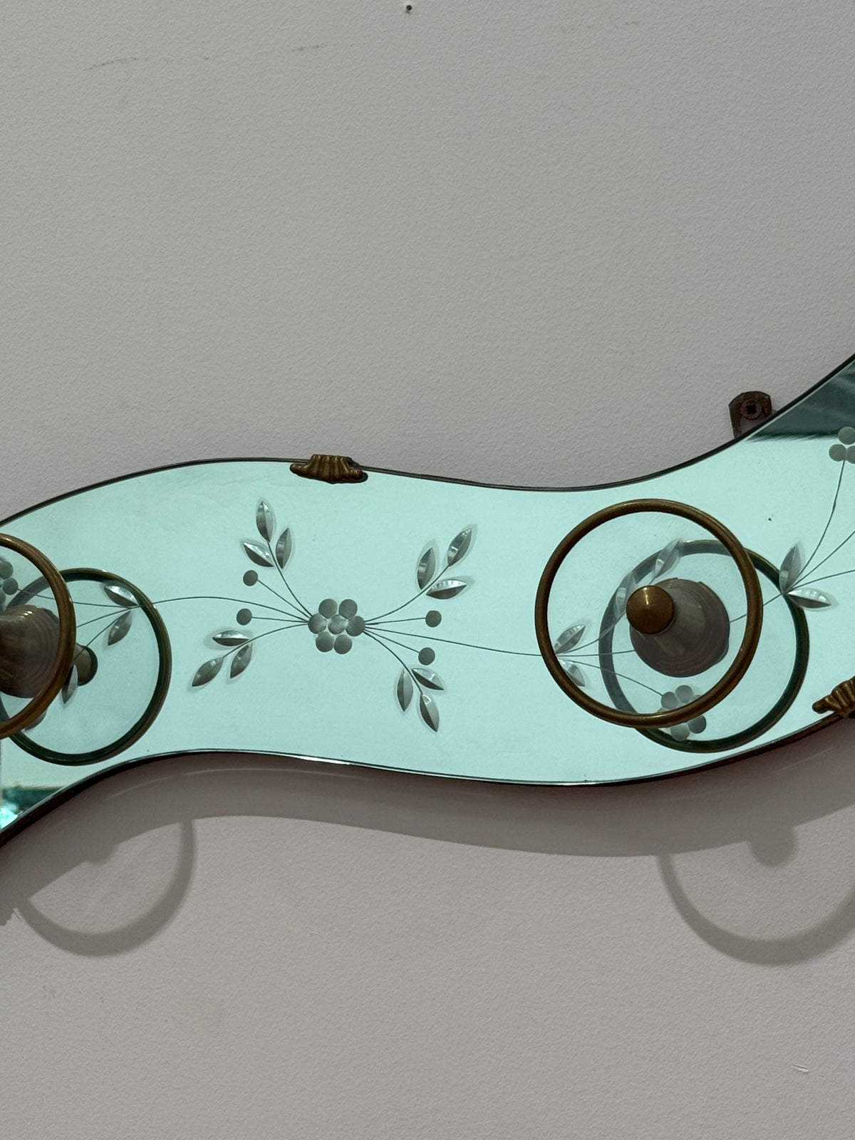 1950’s Italian Mirrored Coat Rack by Cristal Art