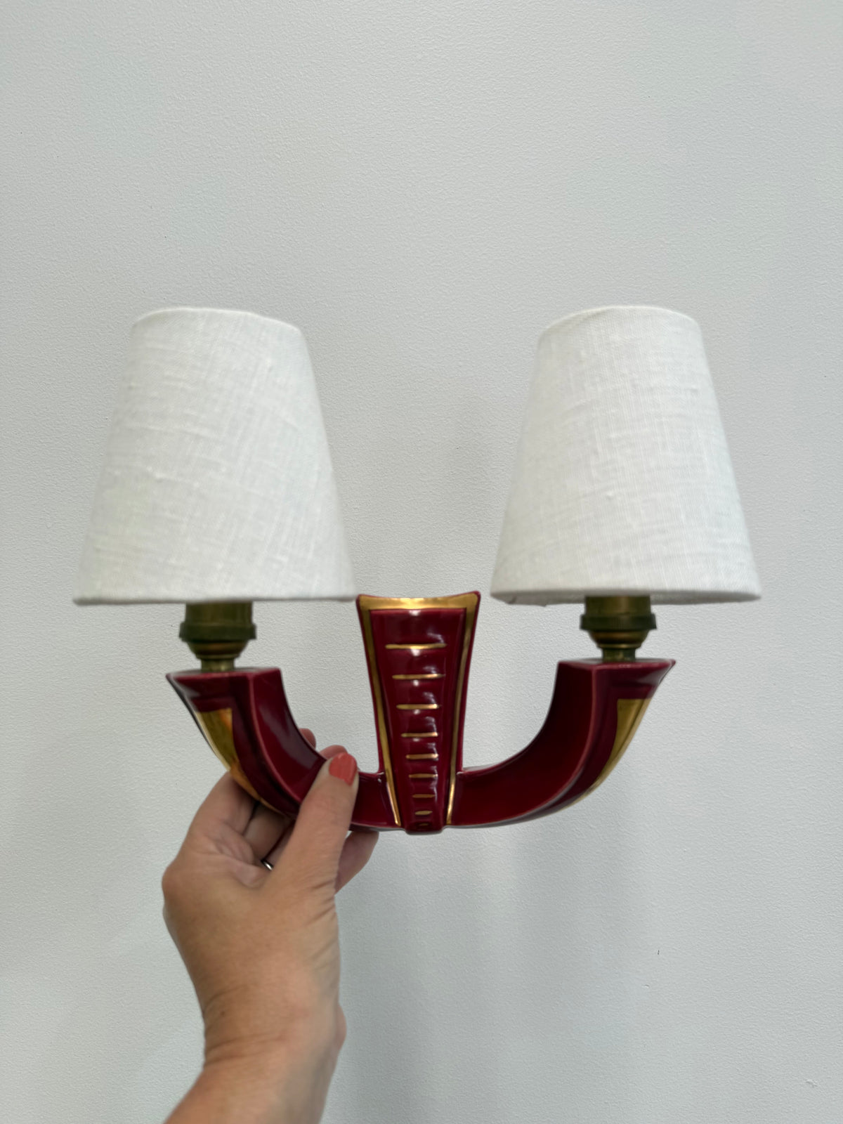 Pair of 1950’s French Ceramic Wall Lights