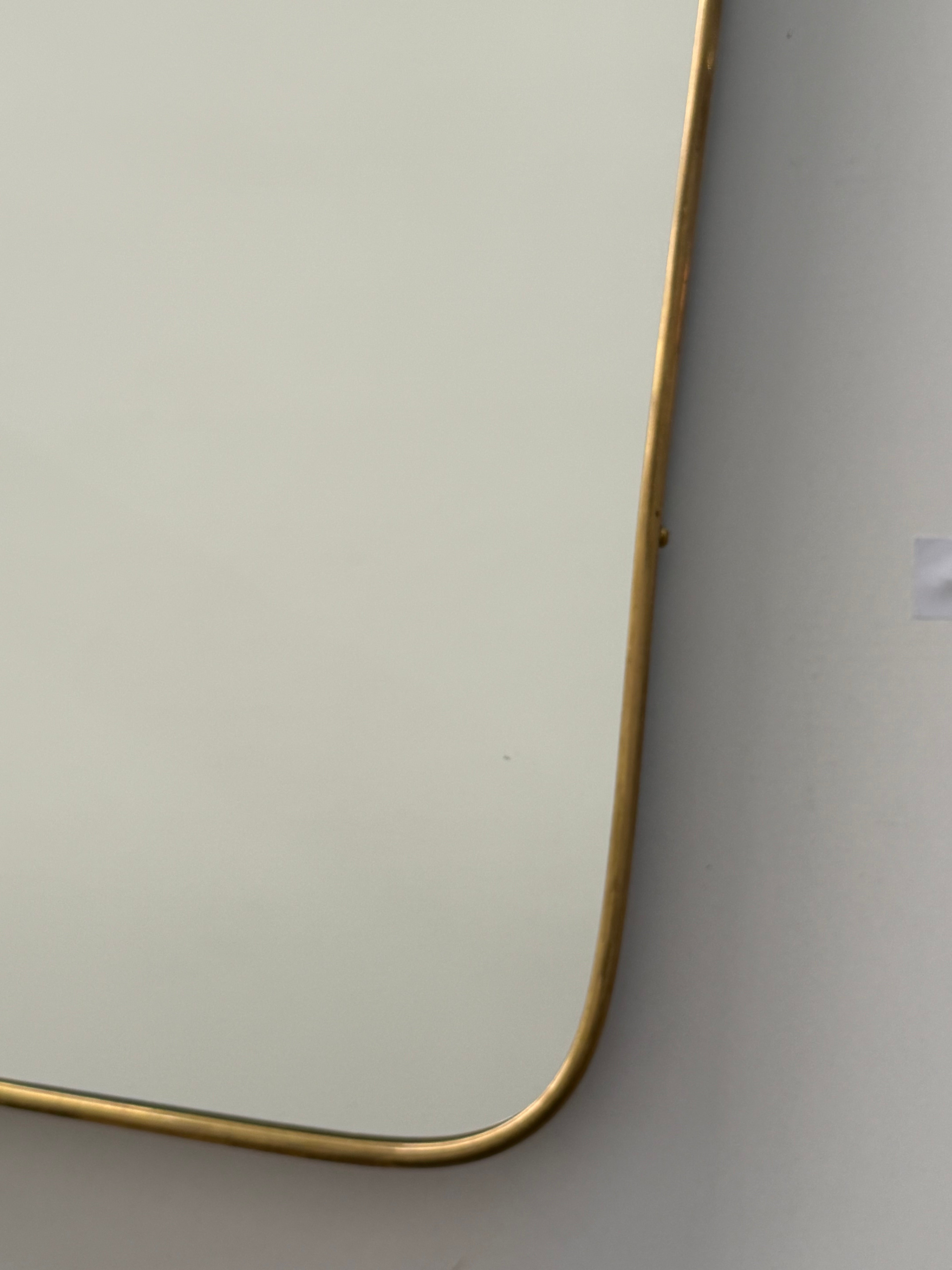 Vintage Italian Brass Shield Mirror