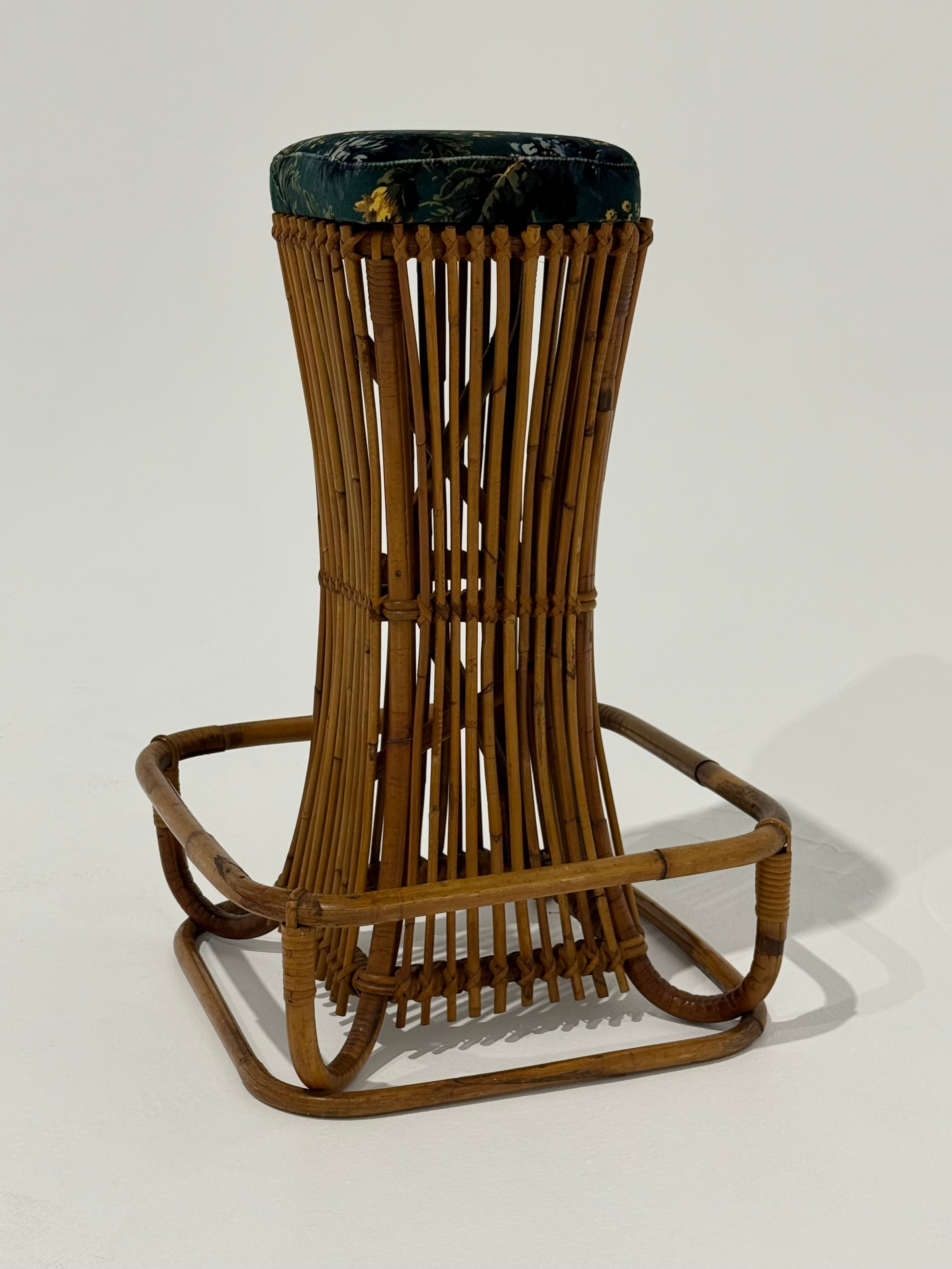 Italian Bamboo Bar Stool by Bonacina - Two Available