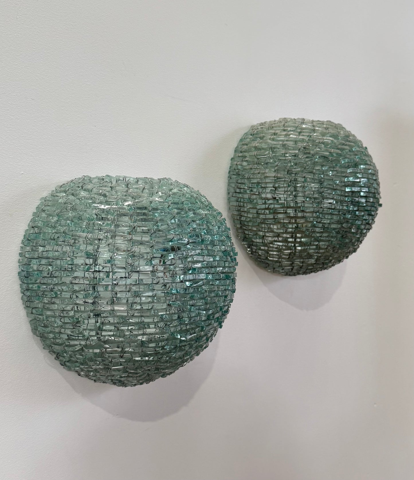 Pair of Vintage Italian Segmented Glass Wall Sconces