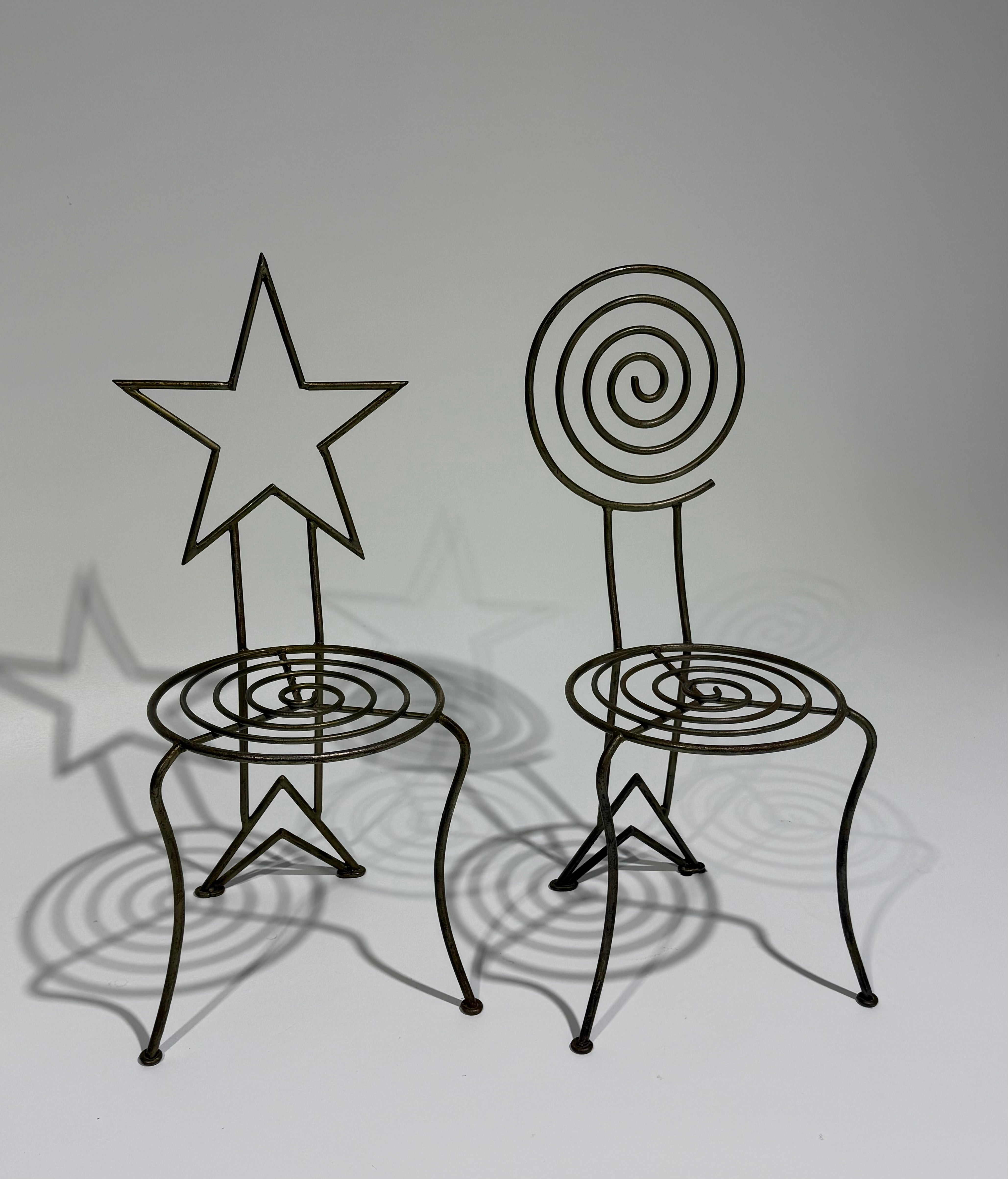 Pair of French Metal Decorative Chairs
