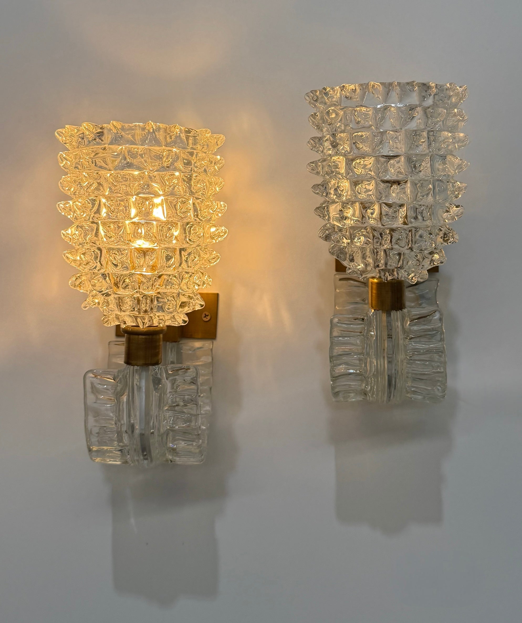 Pair of Murano Rostrato Wall Lights