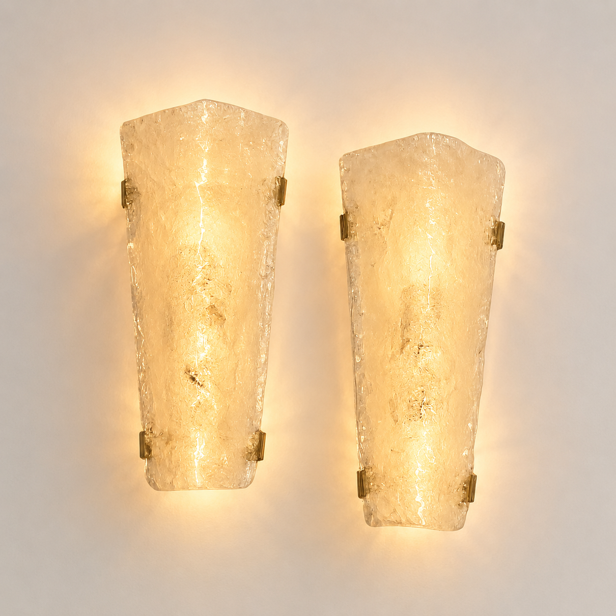 Pair of Murano Wall Lights by Hillebrand