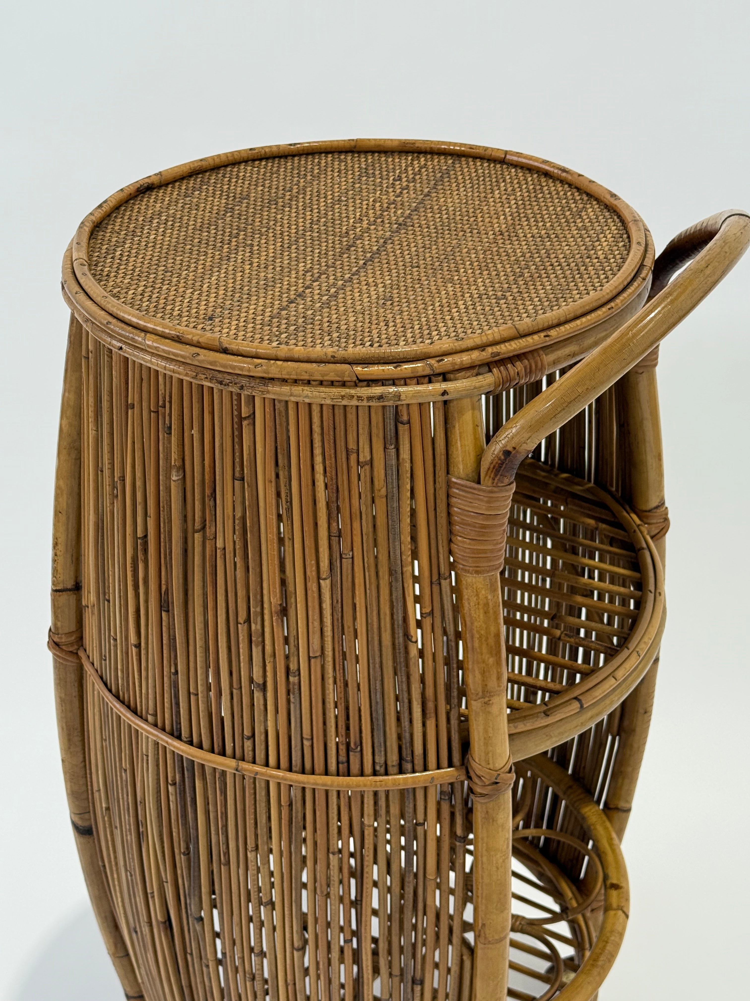 Italian 1960’s Bamboo Bar Trolley by Bonacina