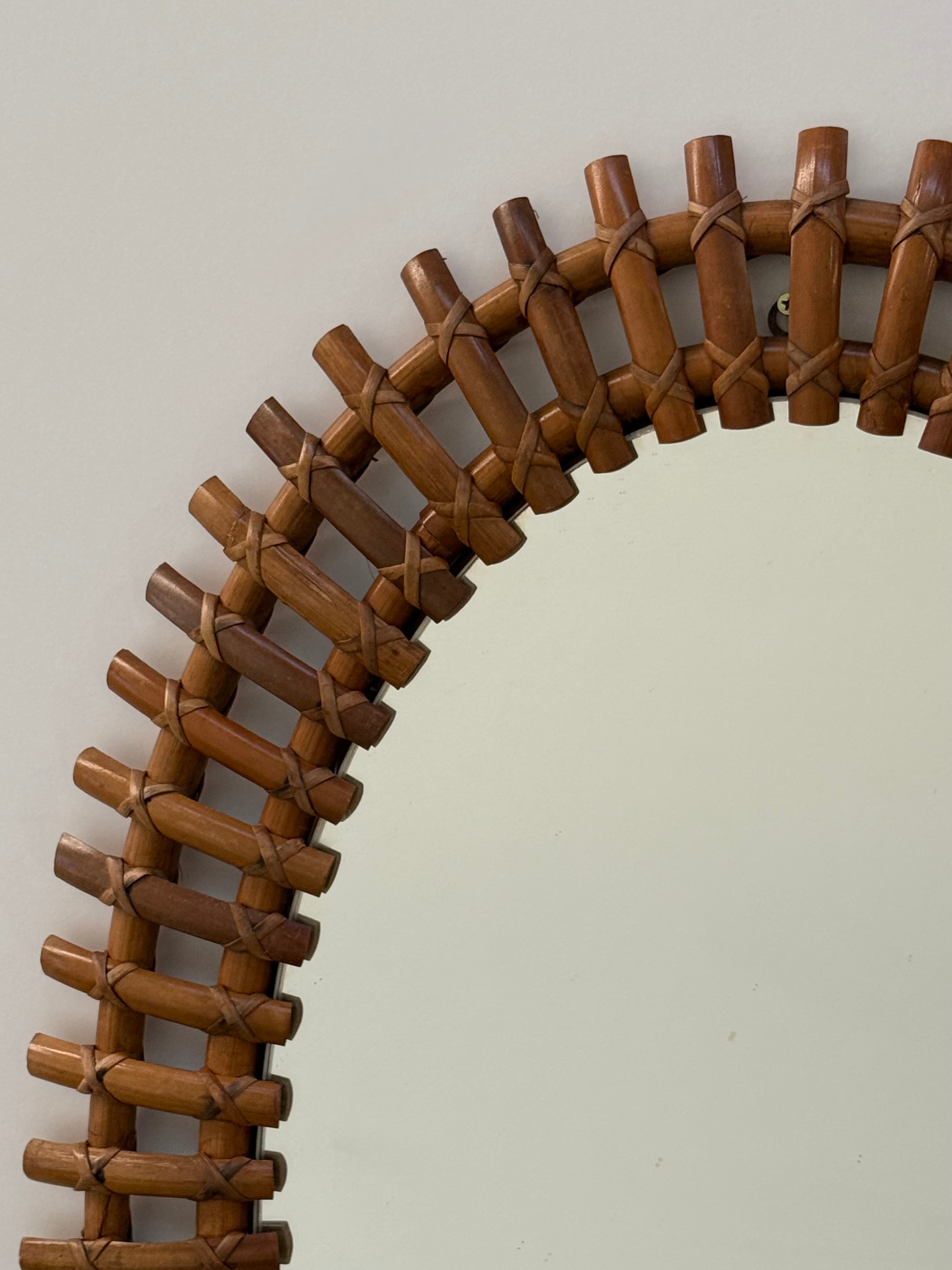 Italian Bamboo Mirror by Olaf Von Bohr for Bonacina