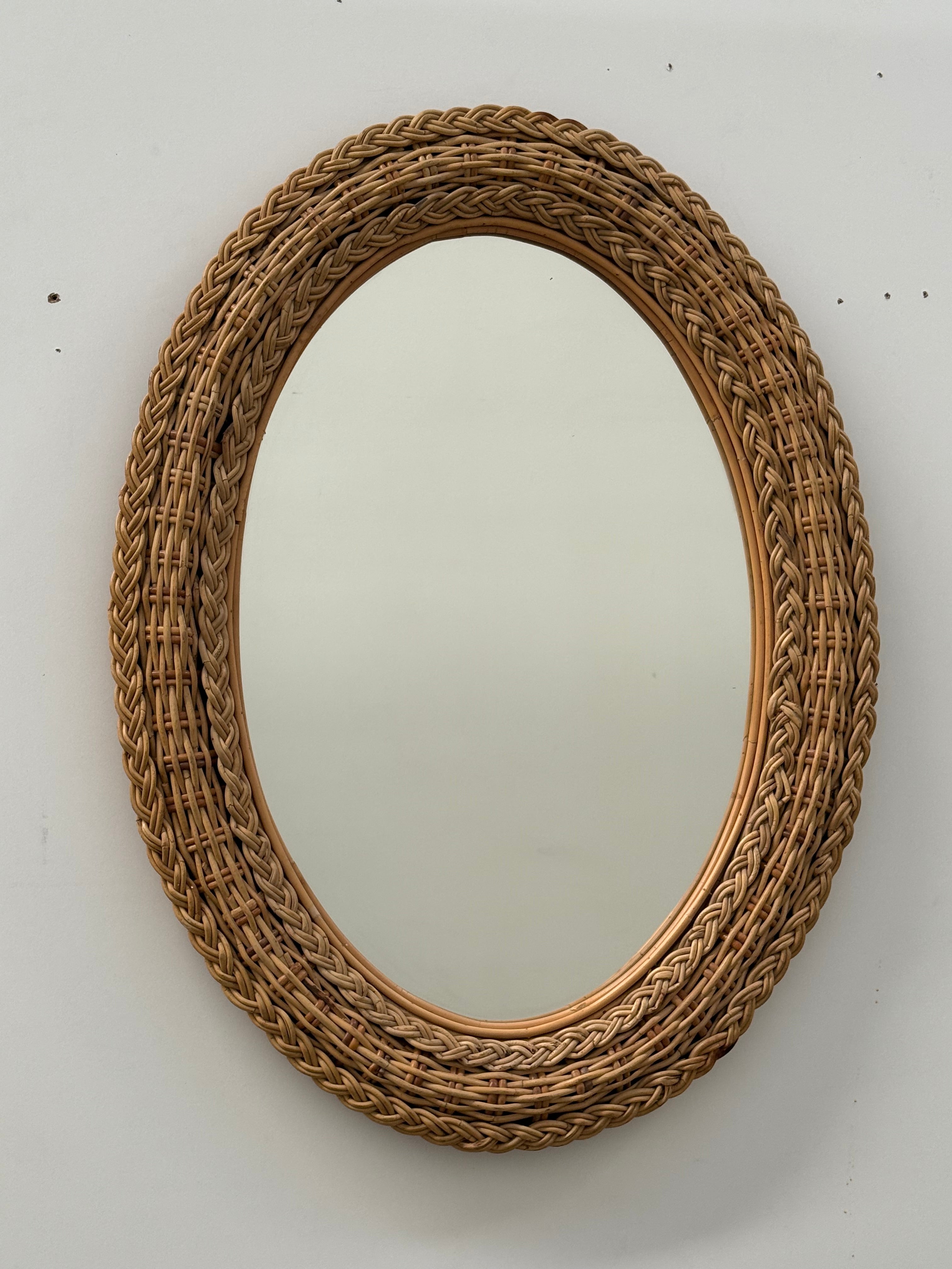Vintage Rattan & Wicker Mirror