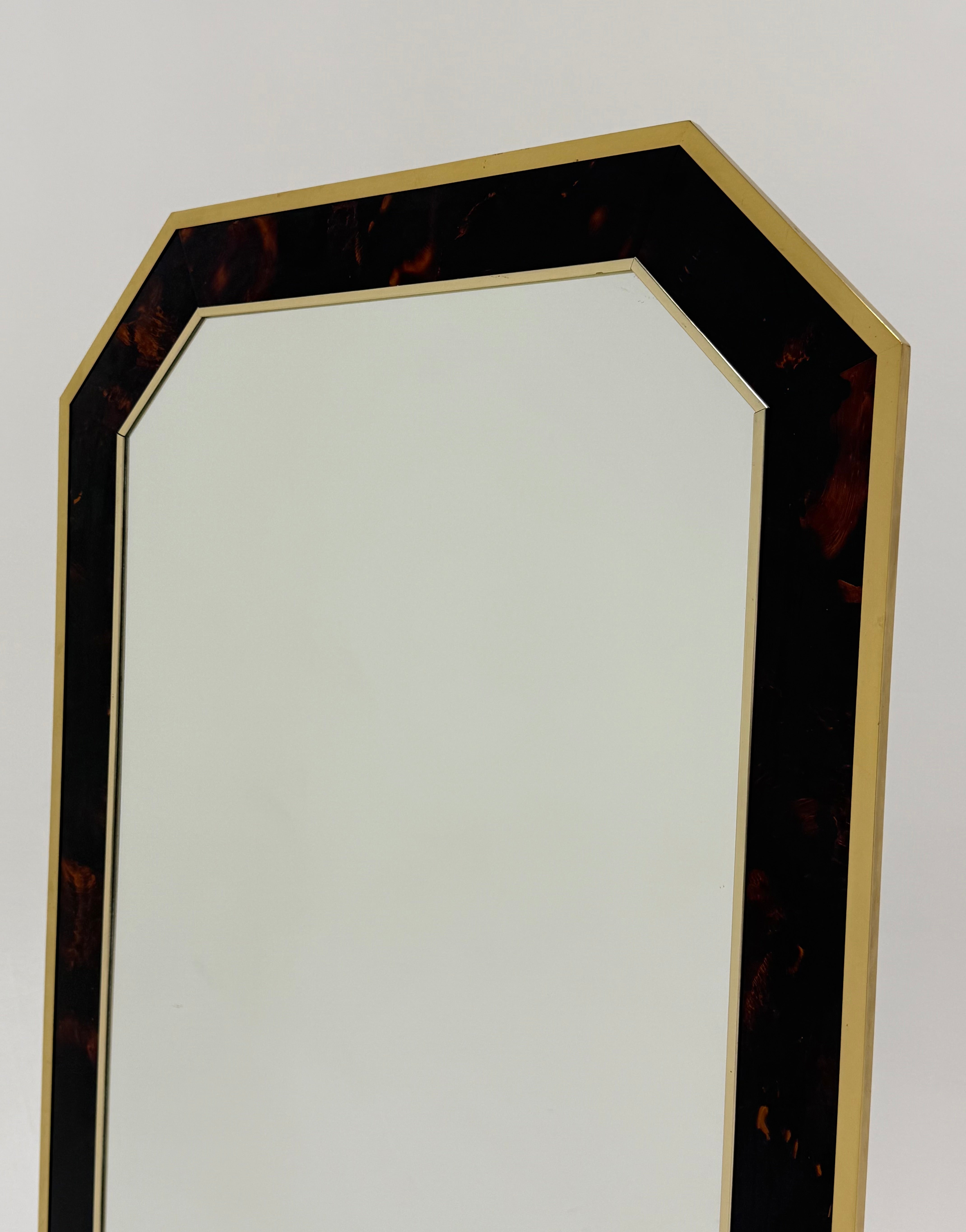 Large French Lacquered Tortoiseshell Mirror