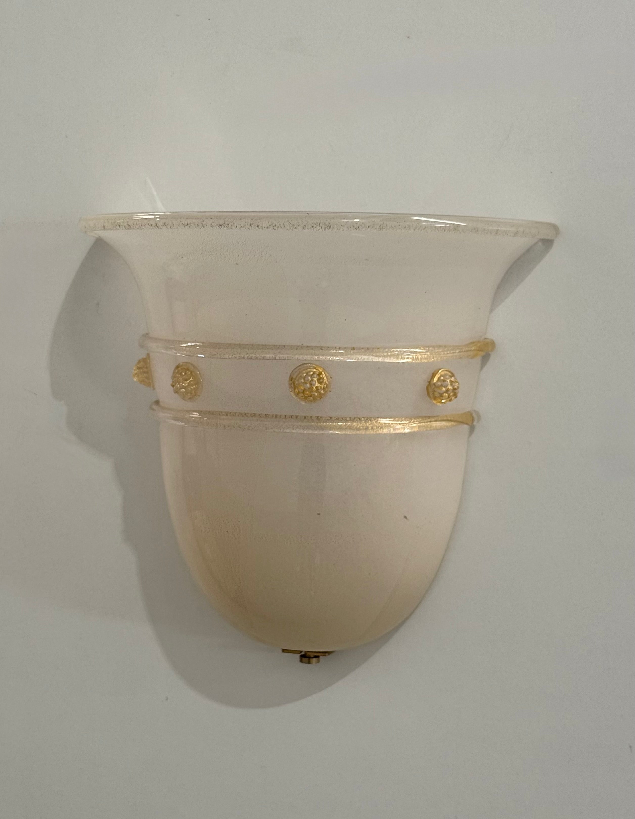 Pair of Murano Glass Wall Lights by Barovier & Toso