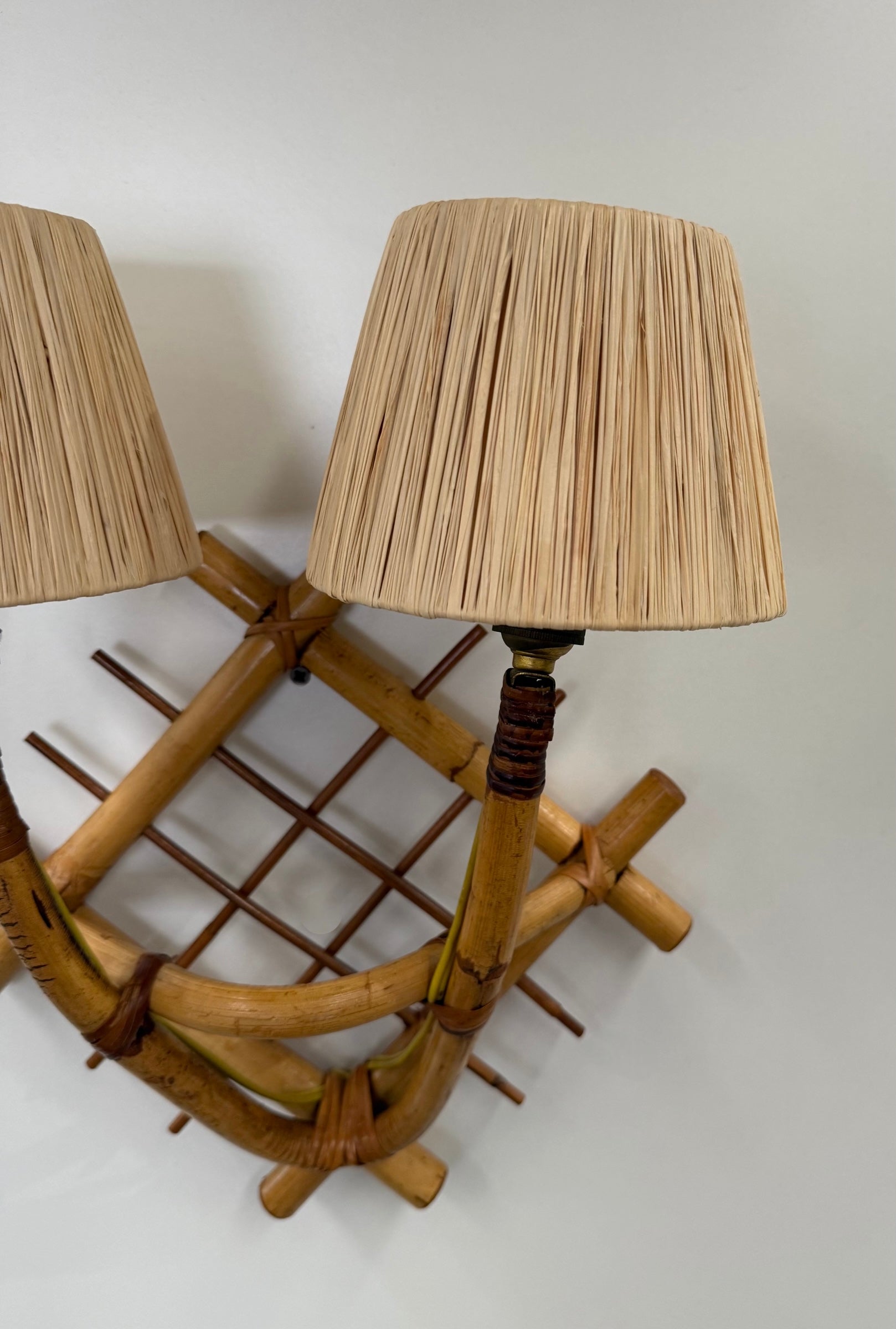 1970’s French Bamboo Wall Light by Louis Sognot