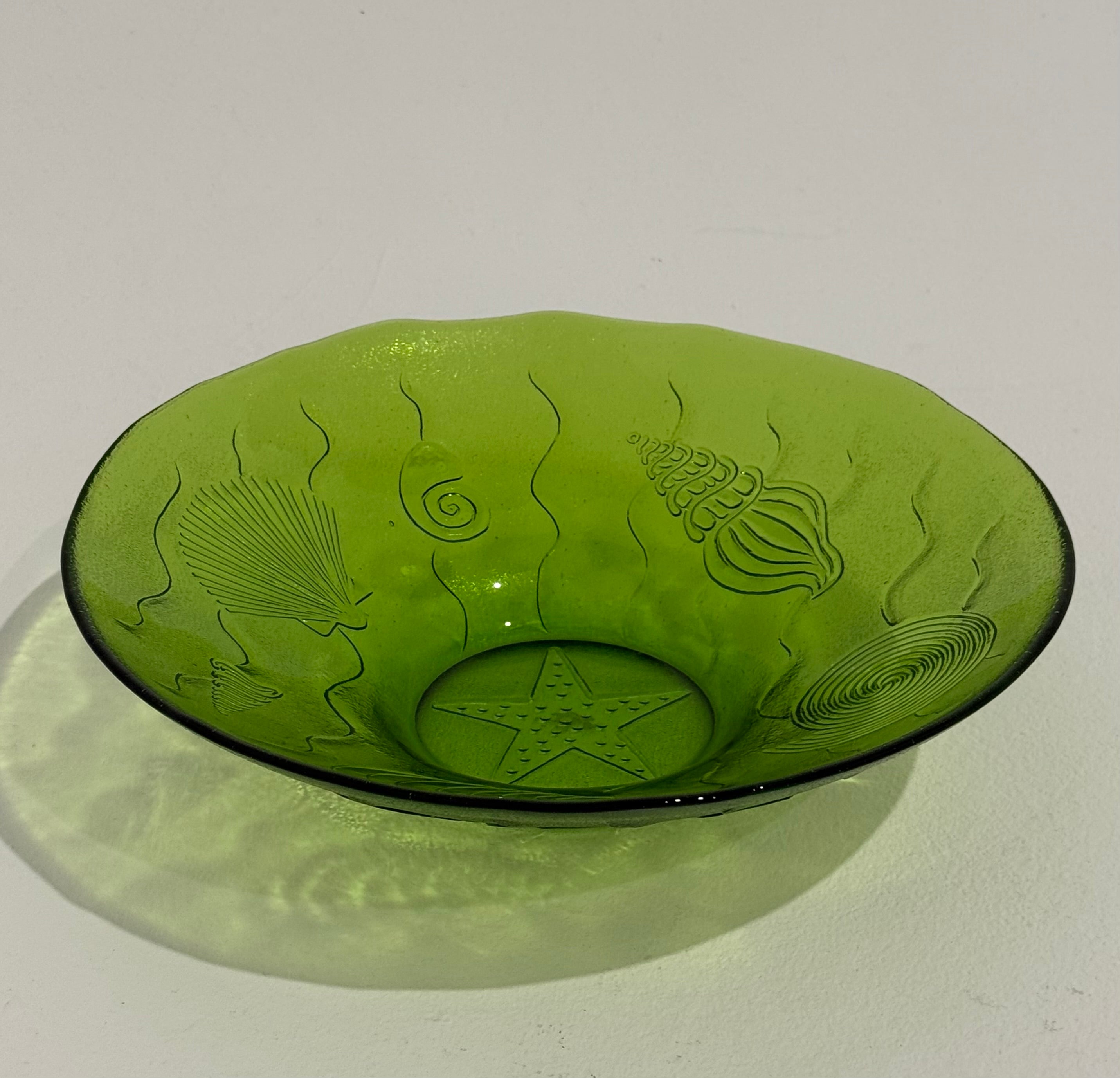 Vintage Shell Glass Bowl