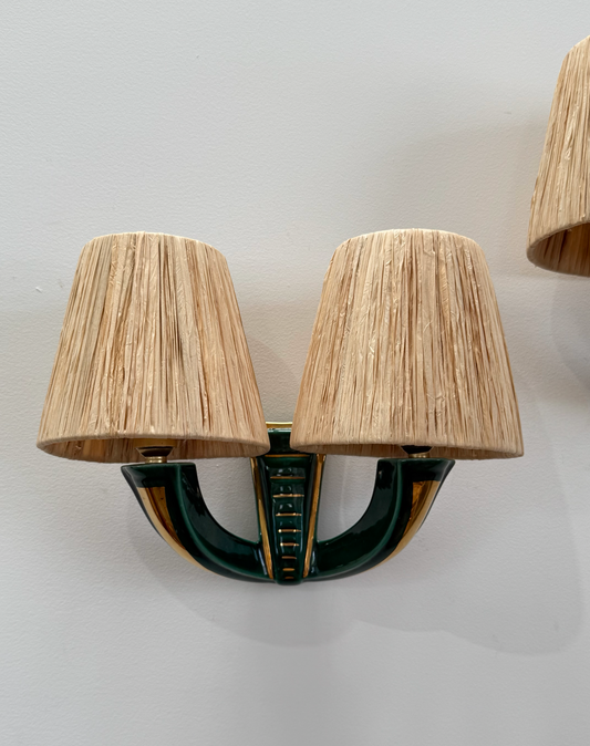 Pair of 1950’s French Ceramic Wall Lights