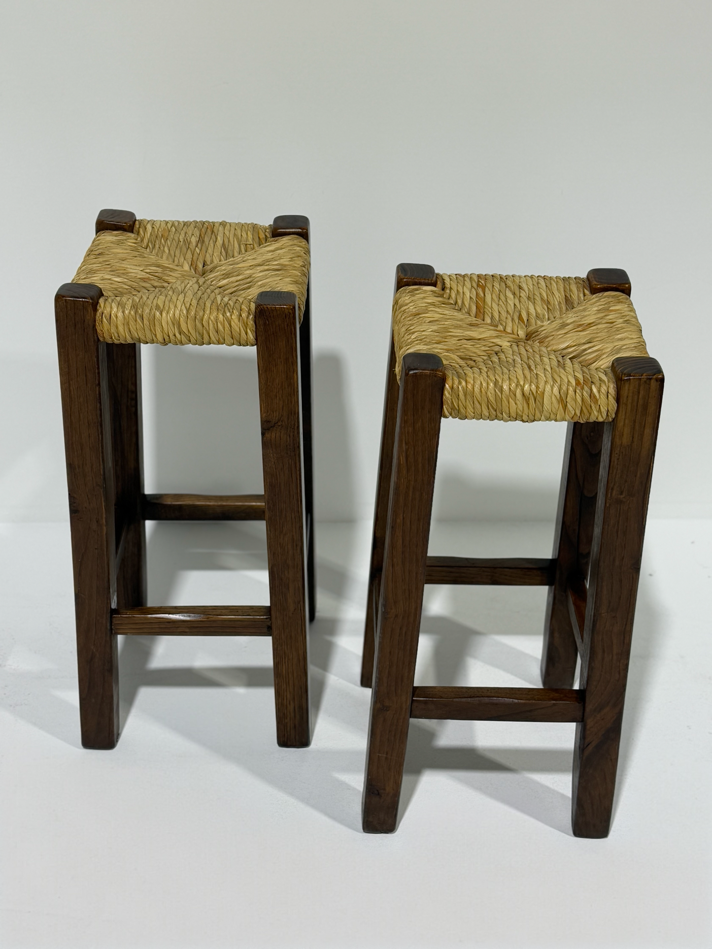 Pair of Vintage Italian Timber Rush Bar Stools