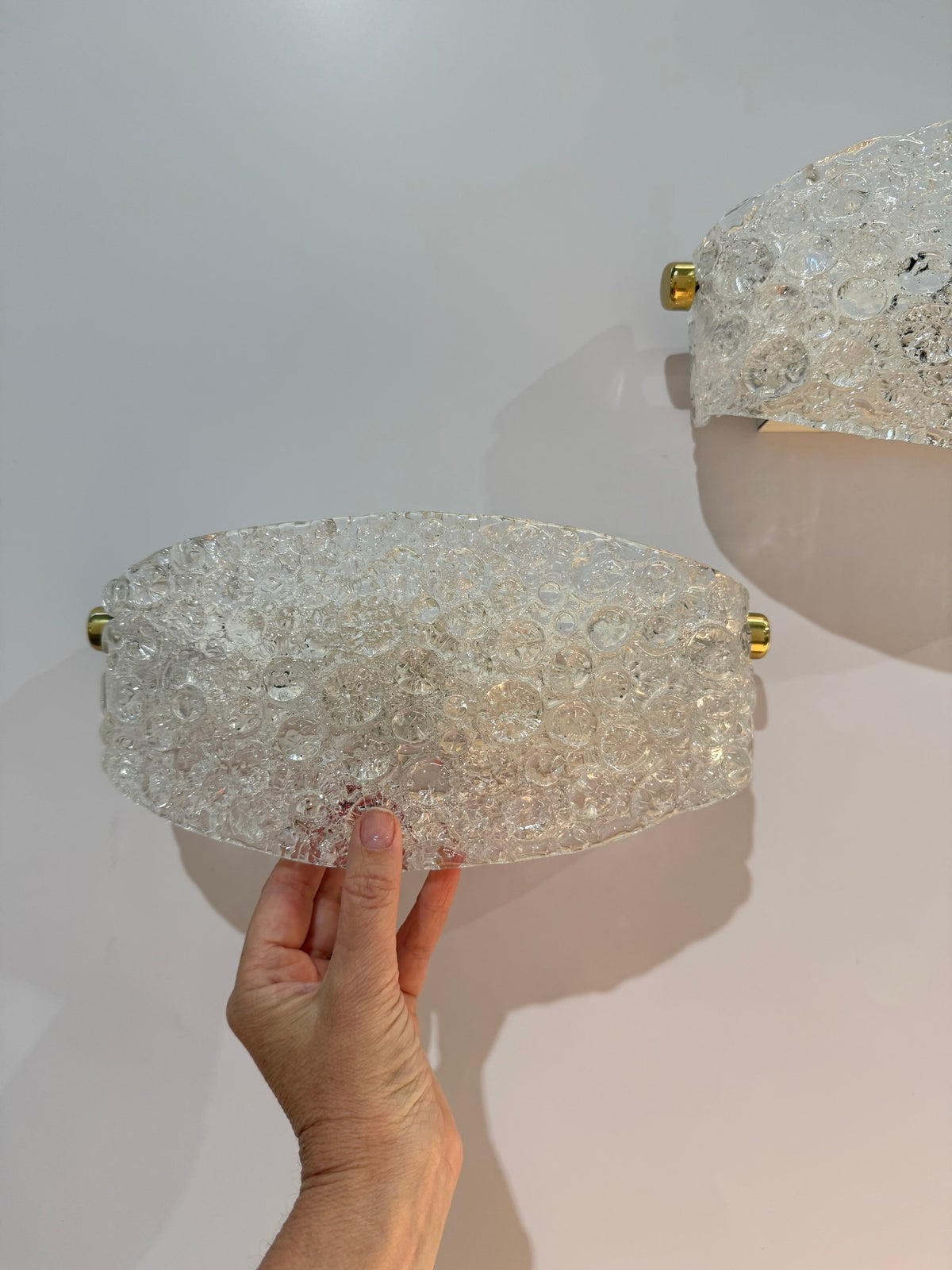 Pair of Murano Glass Wall Lights by Hillebrand