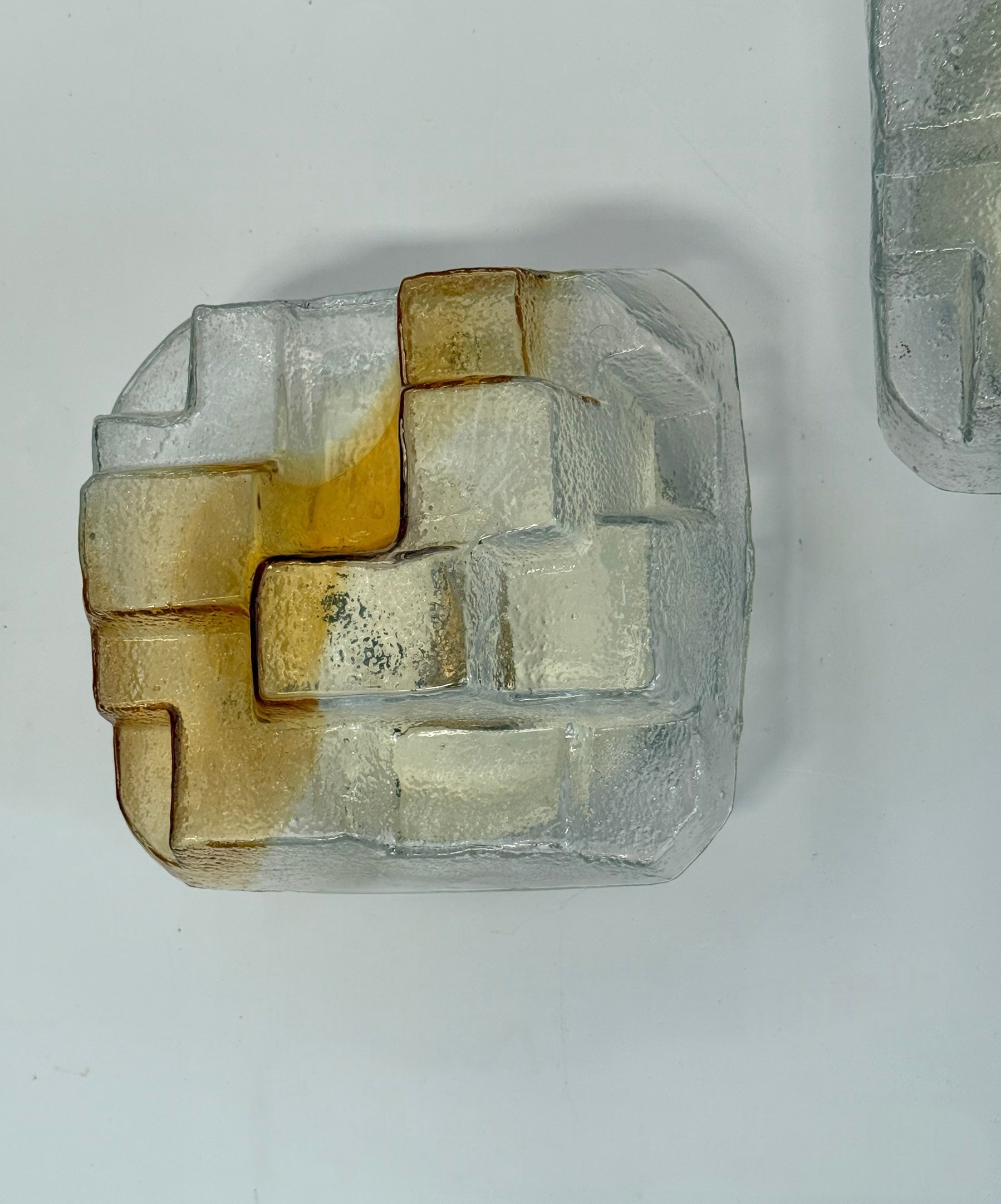 Pair of Italian Murano “Cubo” Wall Lights by Mazzega