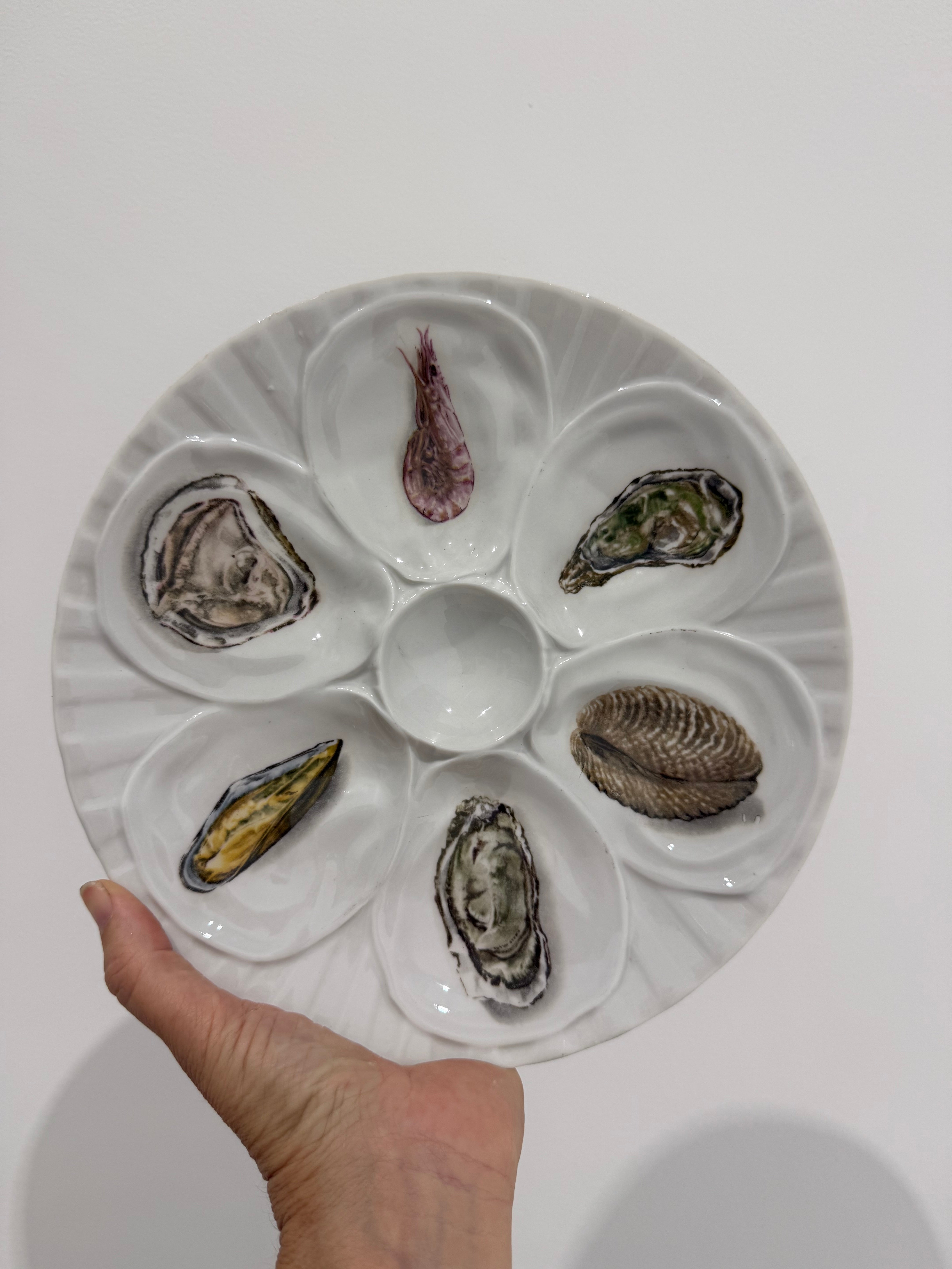 Vintage French Oyster Plate by Hirondelle - 2 Available