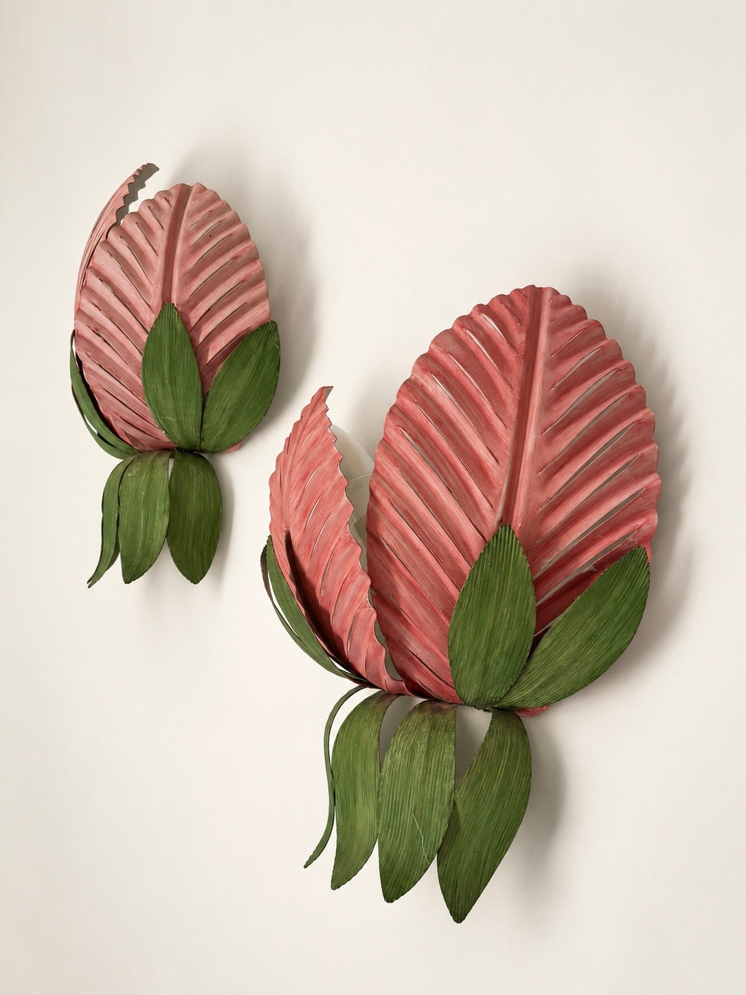 Pair of Floral Scones by Sergio Terzani for Holländer Leuchten