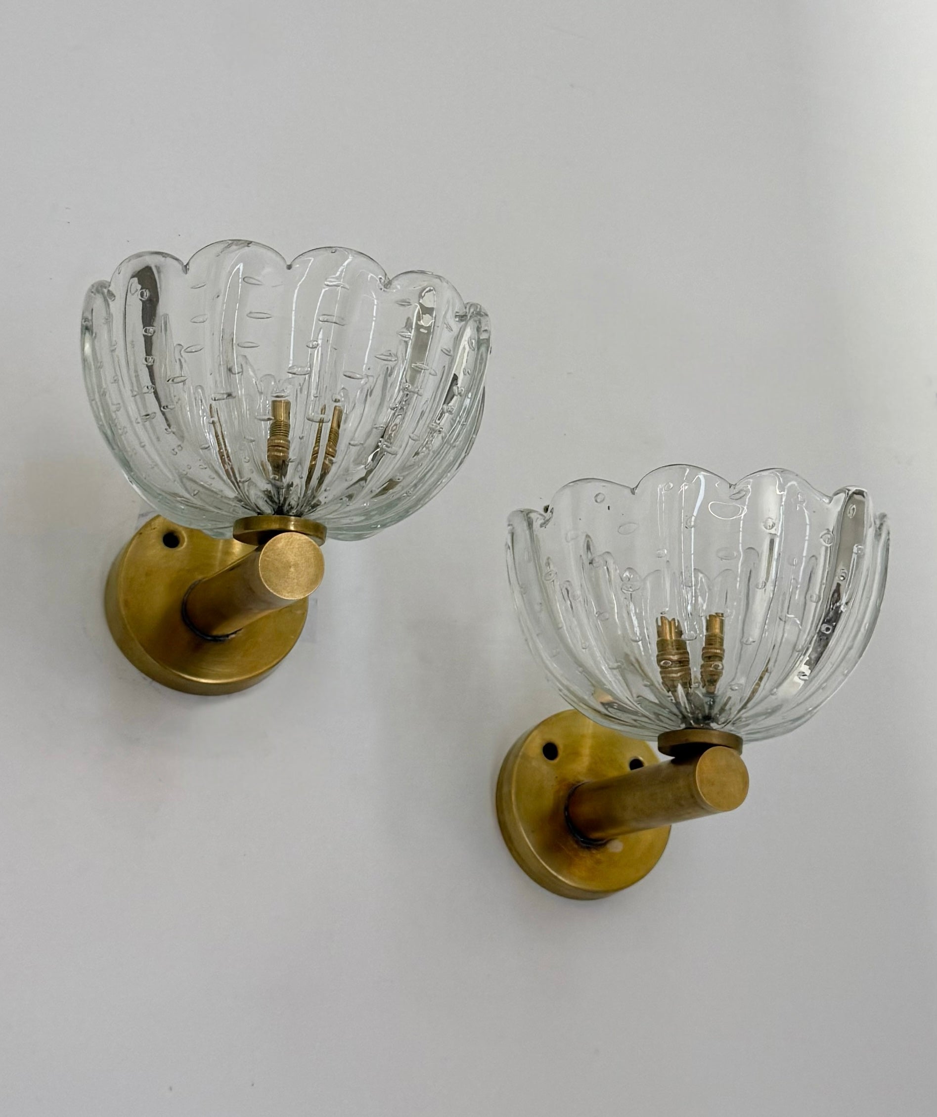 Pair of Murano Bullicante Wall Lights by Barovier