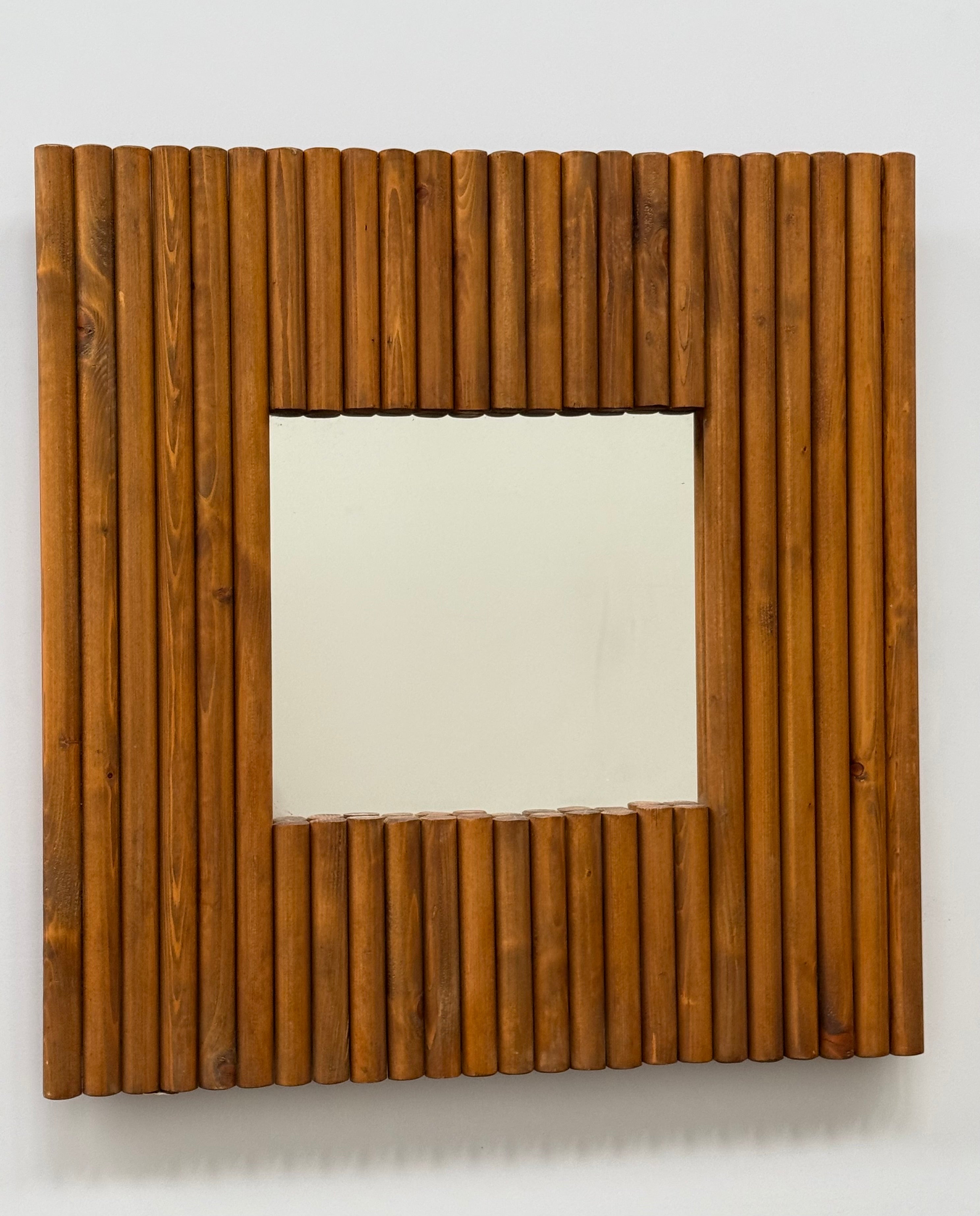 Large Italian Pencil Reed Bamboo Mirror