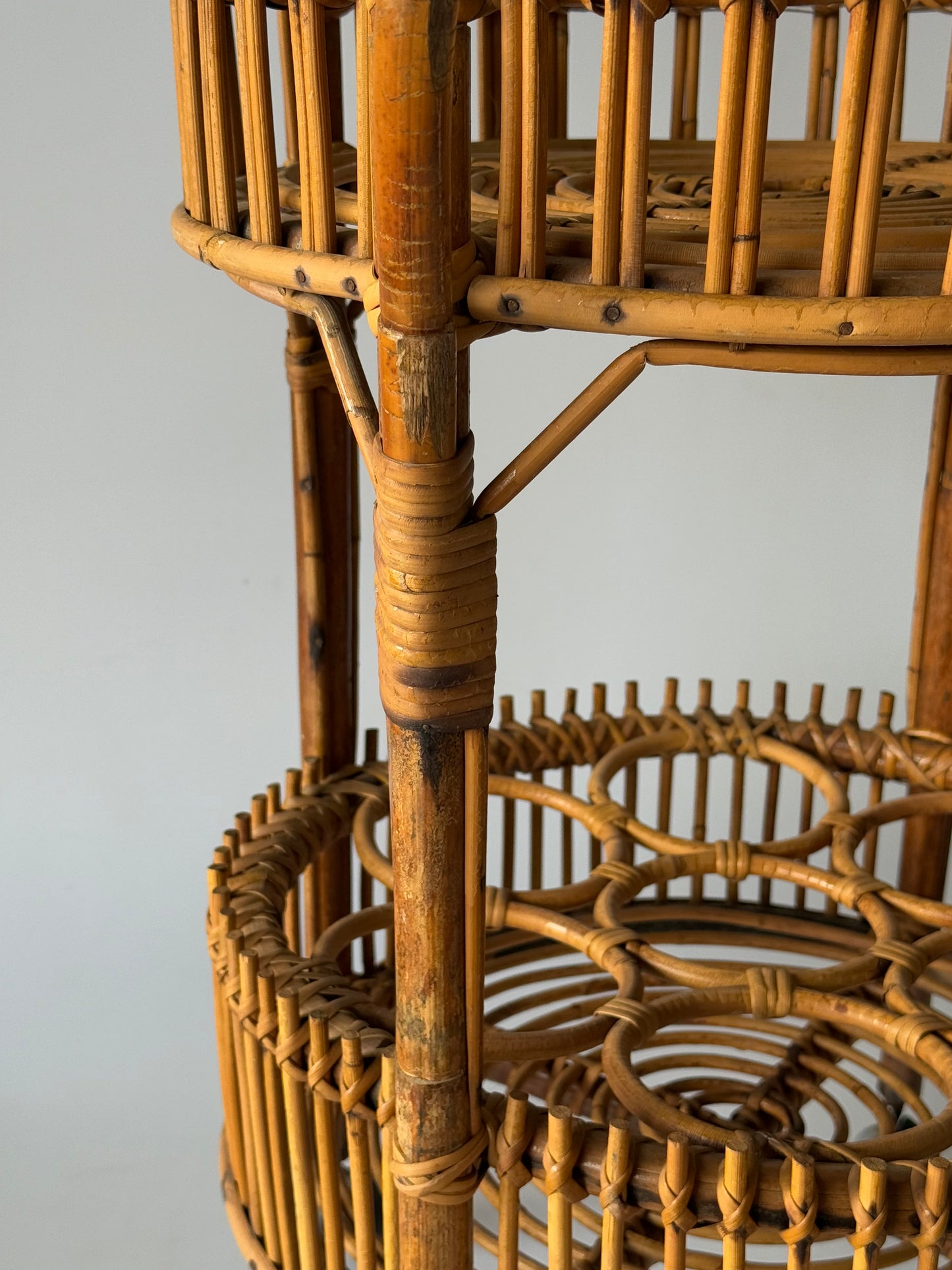 Italian 1960’s Bamboo Bar Trolley by Bonacina