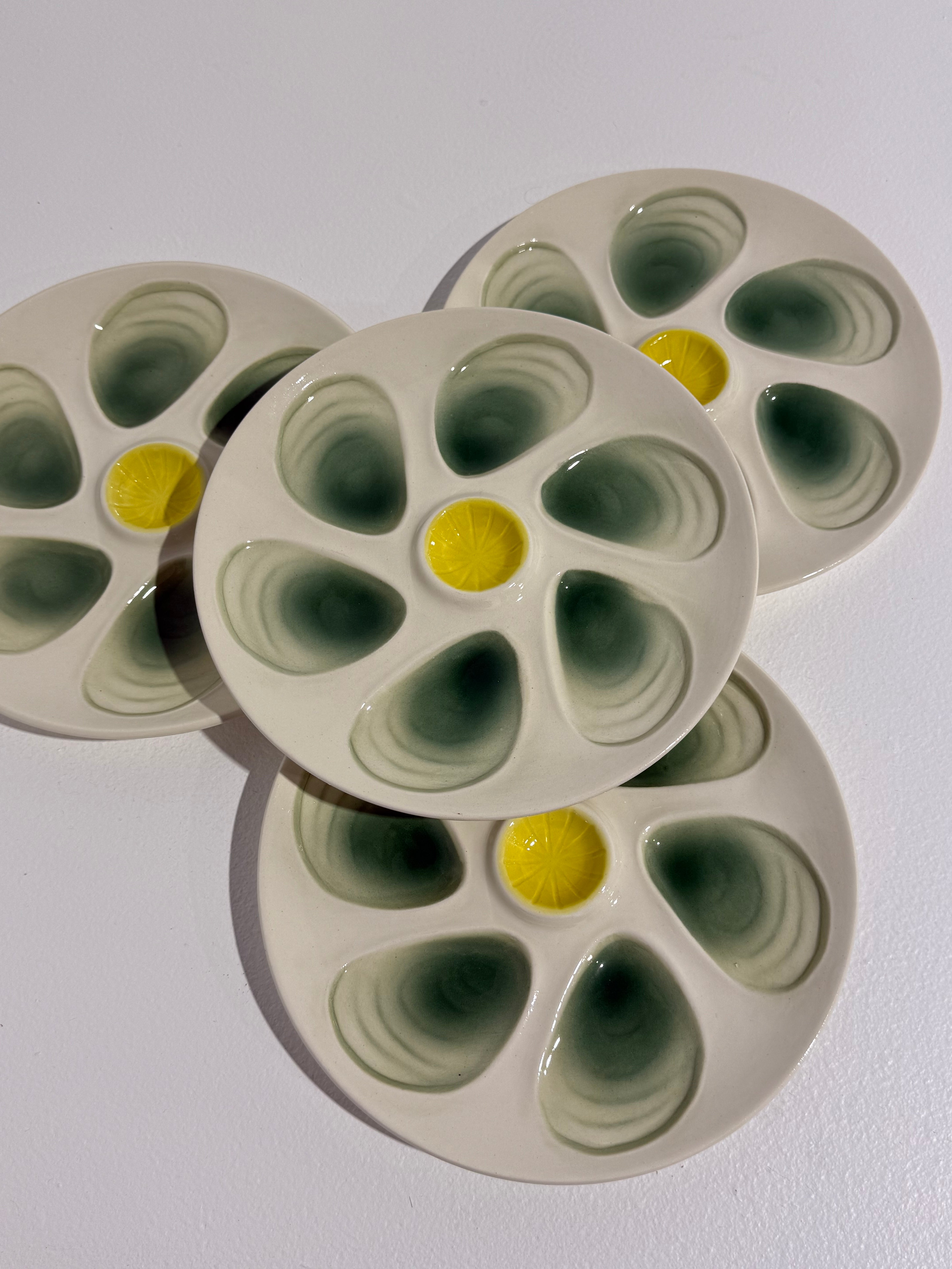 French Ceramic Oyster Plate - Four Available