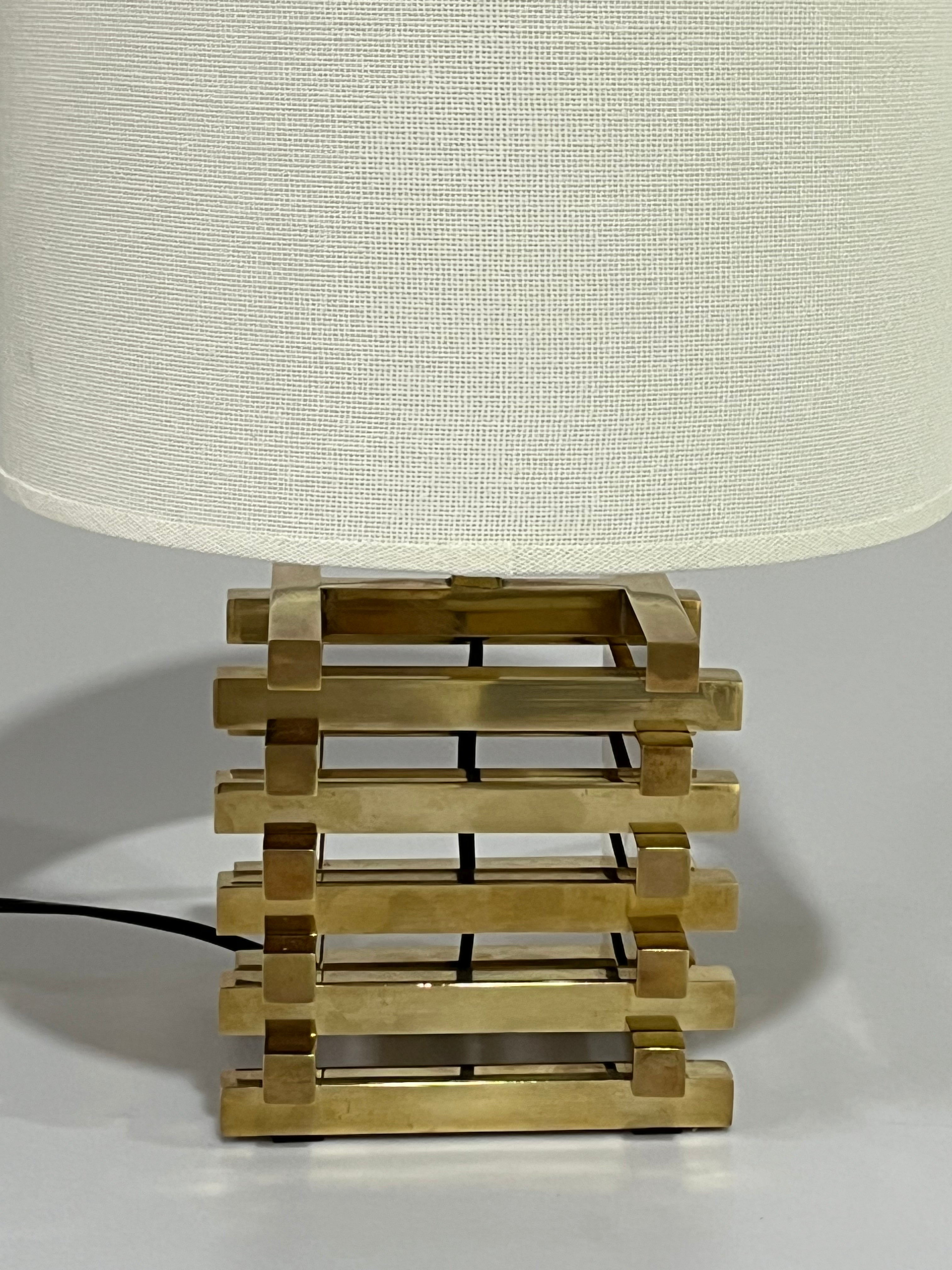 1970’s Italian Brass Table Lamp by Romeo Rega - Two Available