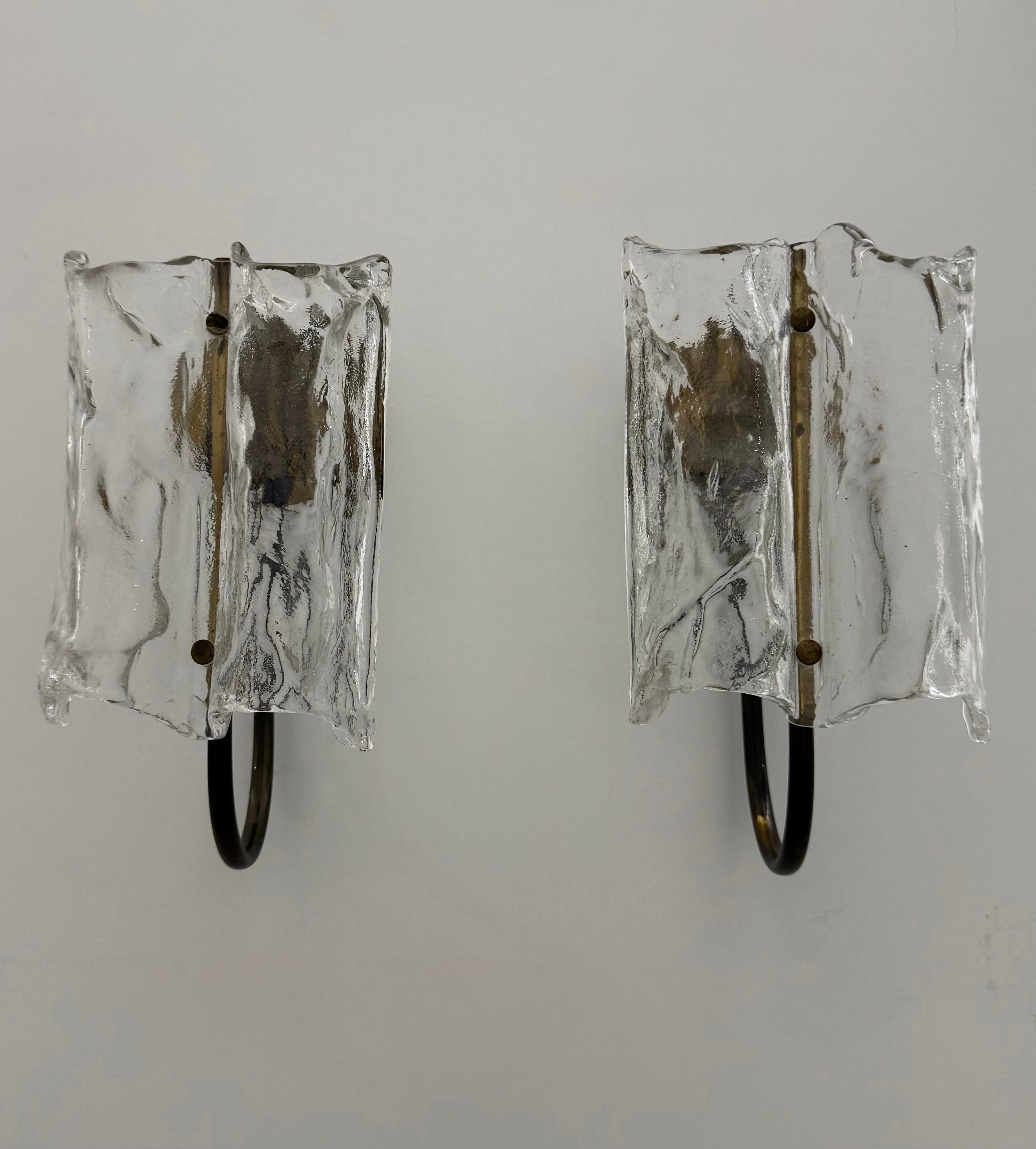 Pair of Murano Wall Lights by Kalmar