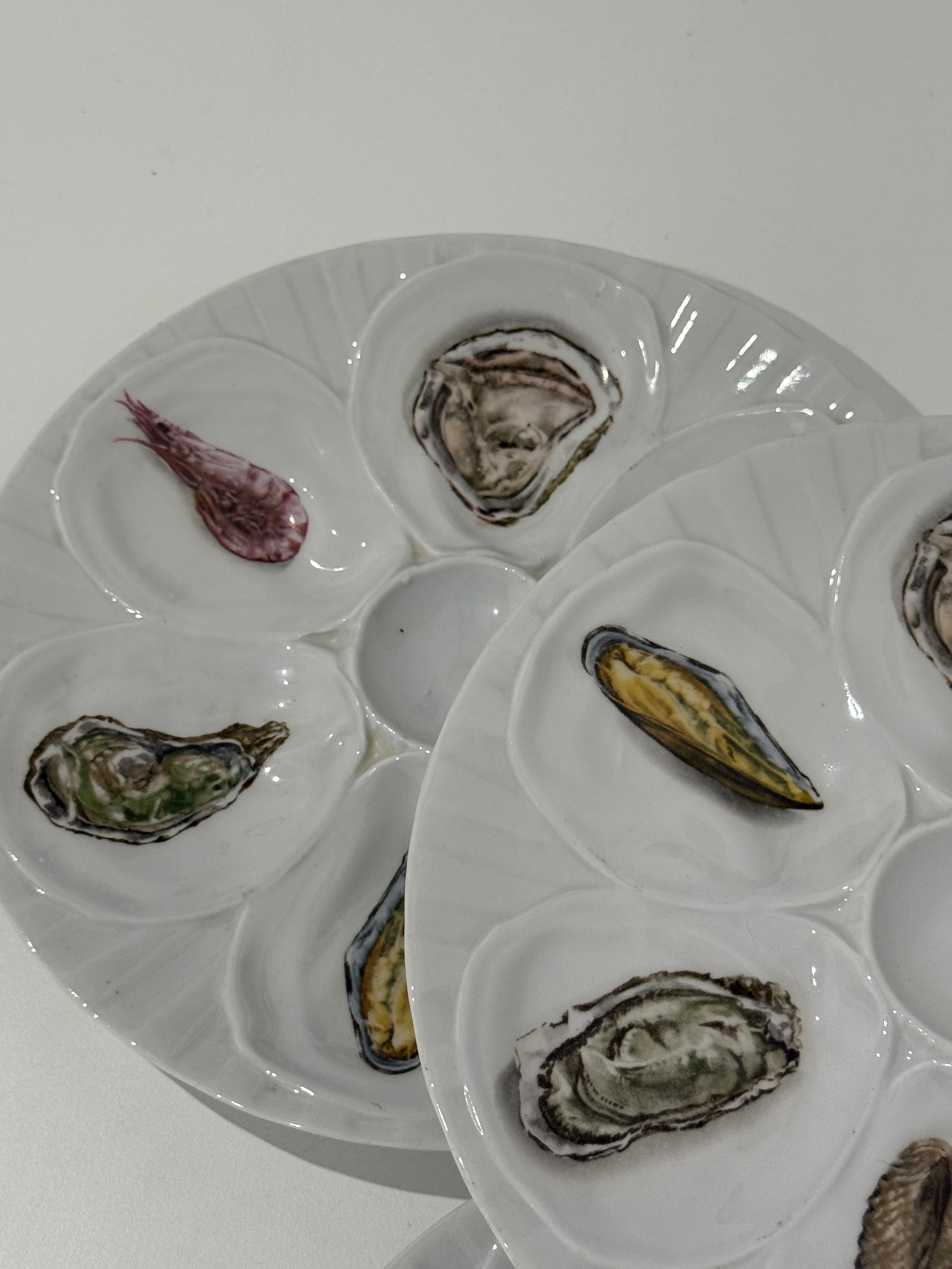 Vintage French Oyster Plate by Hirondelle - 2 Available