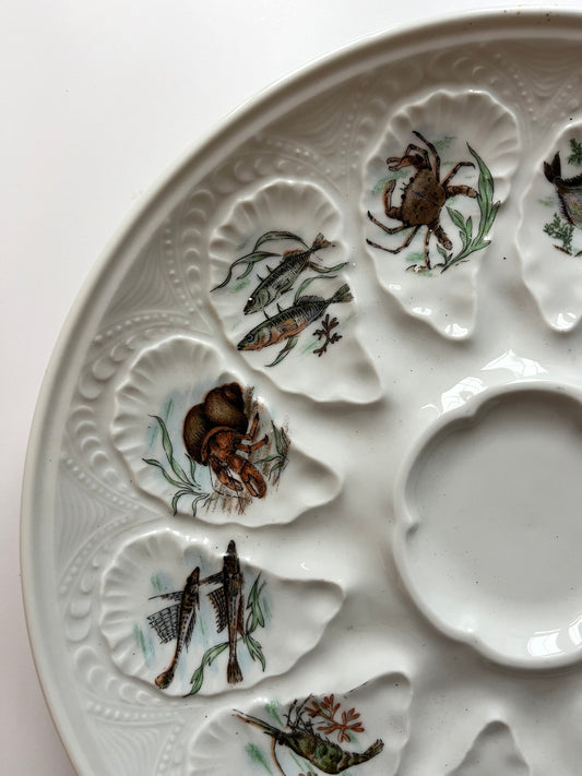 French Porcelain Oyster Serving Platter by Limoges