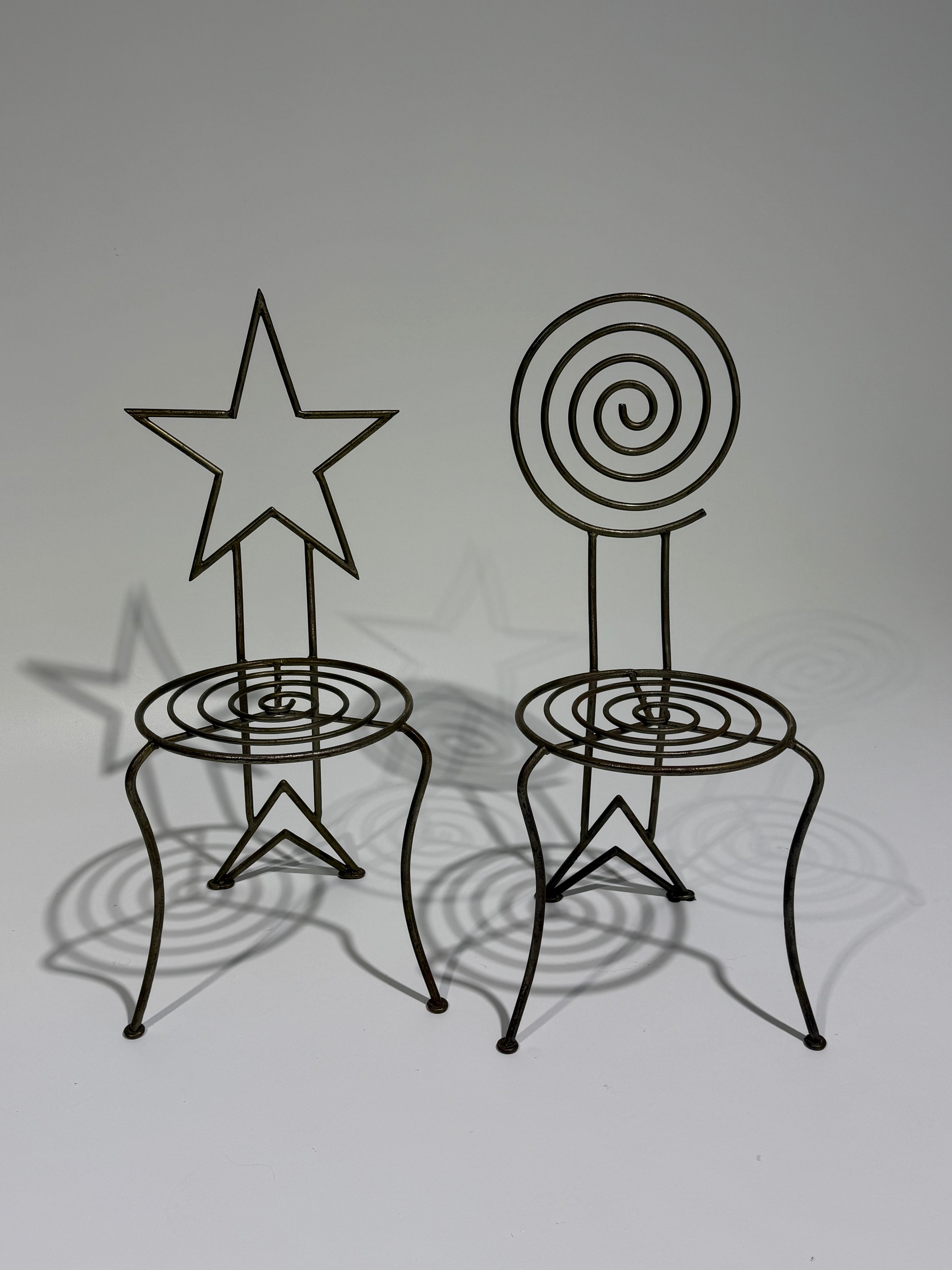Pair of French Metal Decorative Chairs
