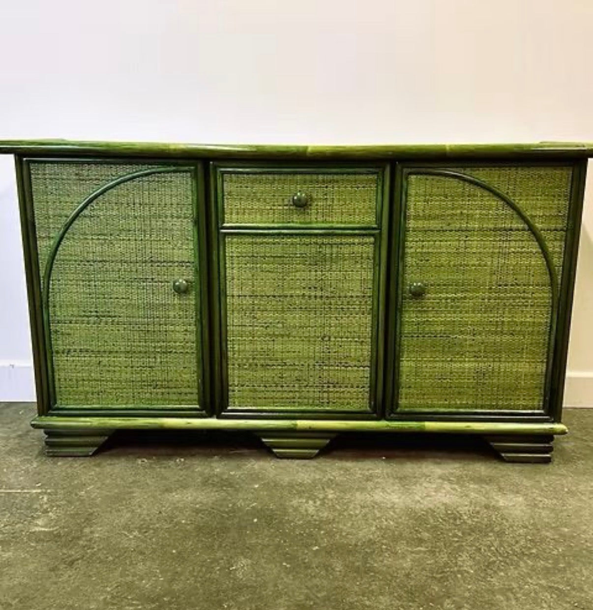 PRE ORDER: Vintage French Bamboo Sideboard by Maugrion