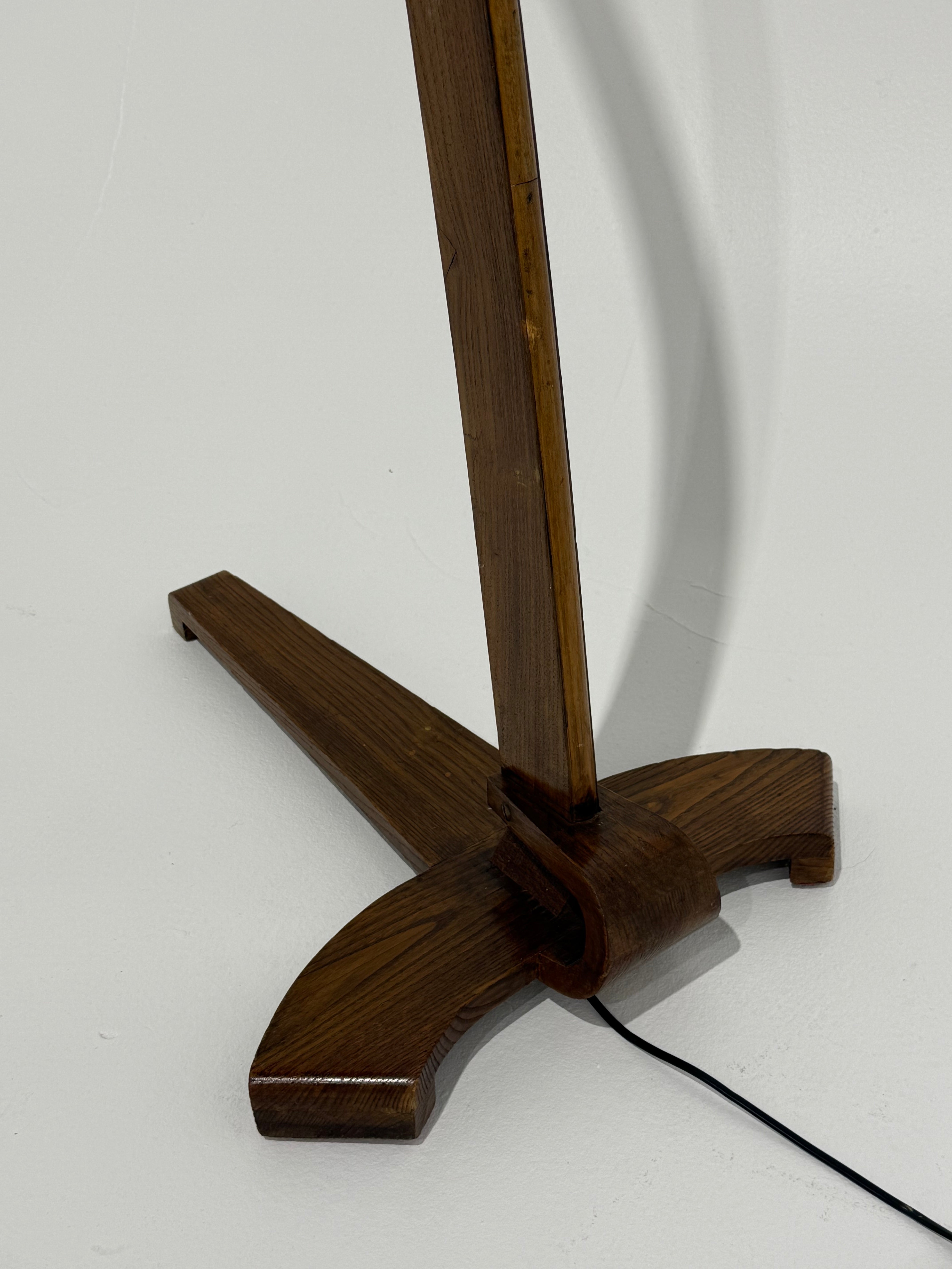Vintage Italian Walnut Arc Floor Lamp