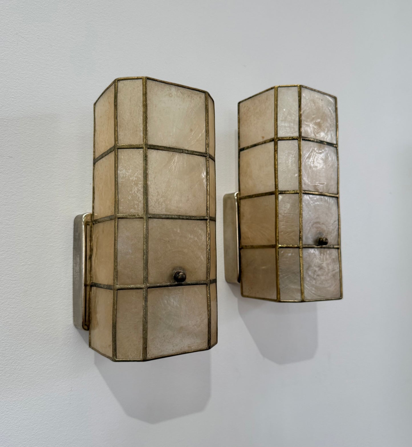 Pair of Mother of Pearl Wall Lights